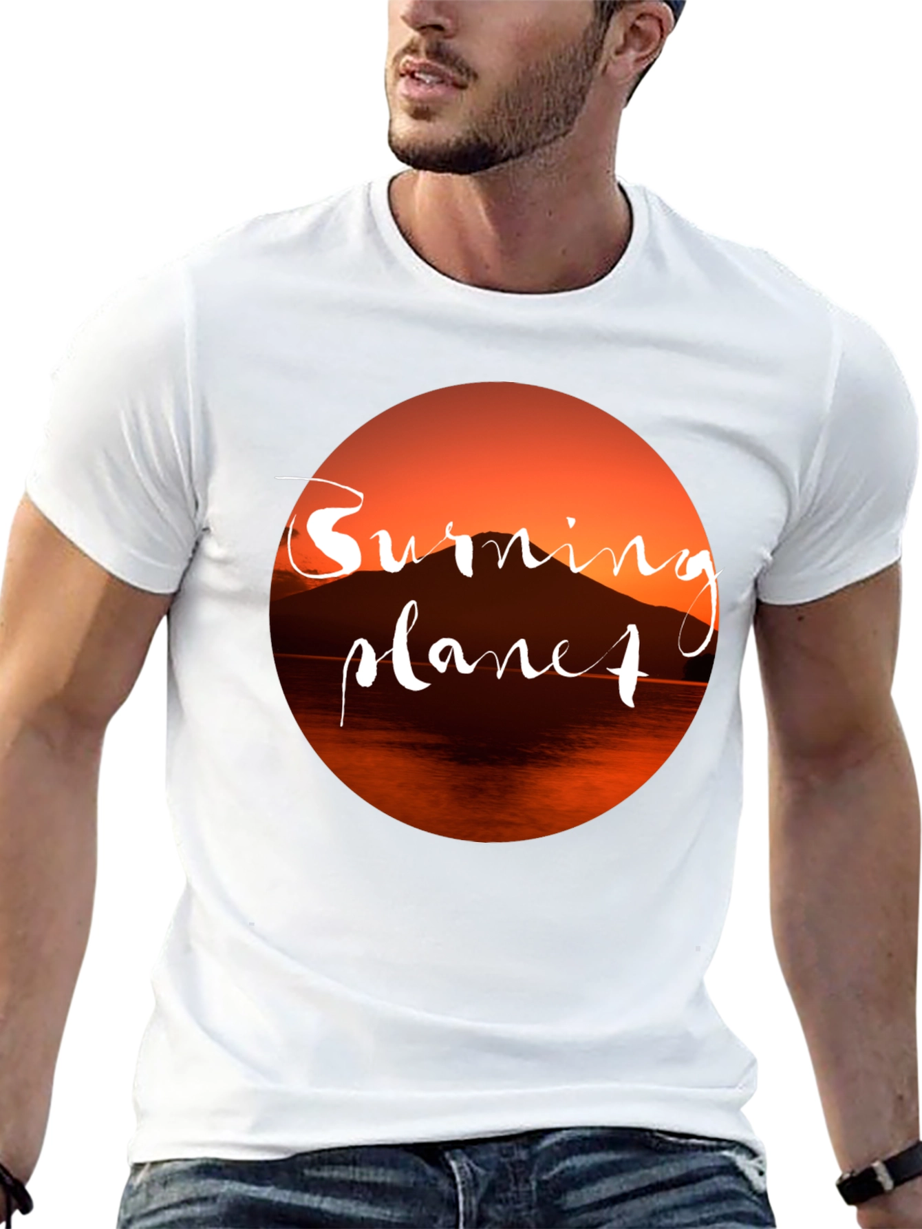 Burning Planet Graphic Tee - Eco-Conscious Fashion