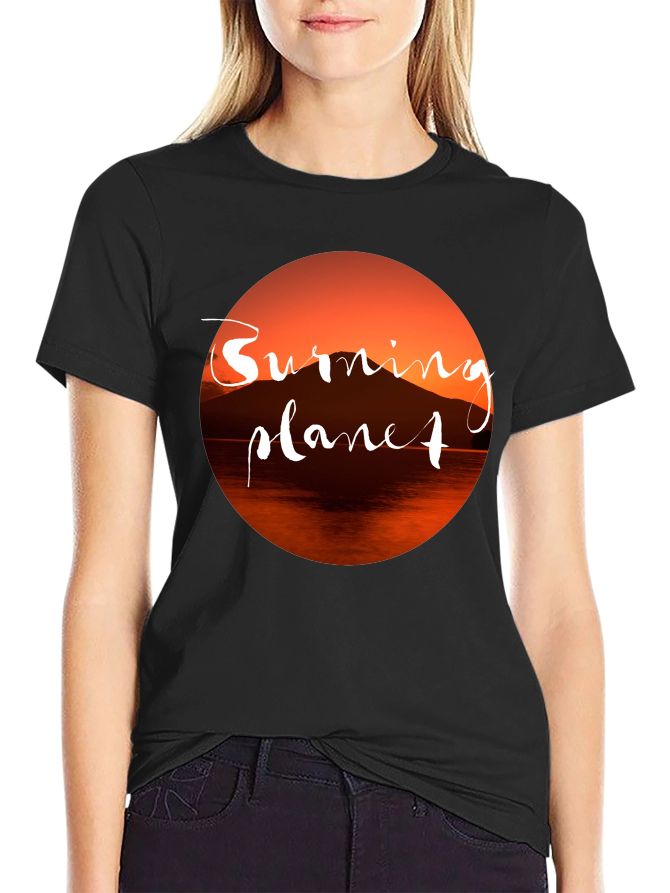 Burning Planet Graphic Tee - Eco-Conscious Fashion