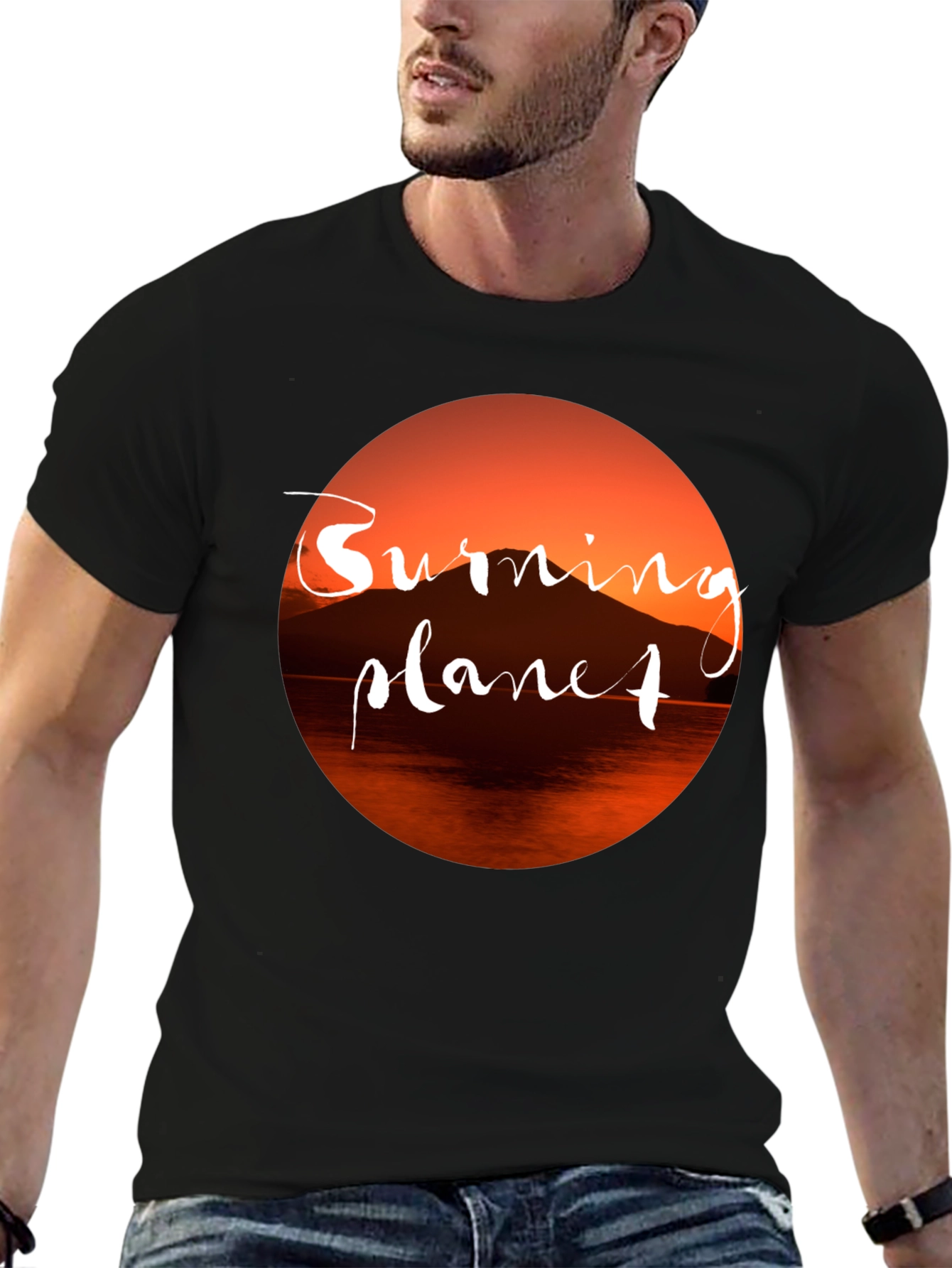 Burning Planet Graphic Tee - Eco-Conscious Fashion