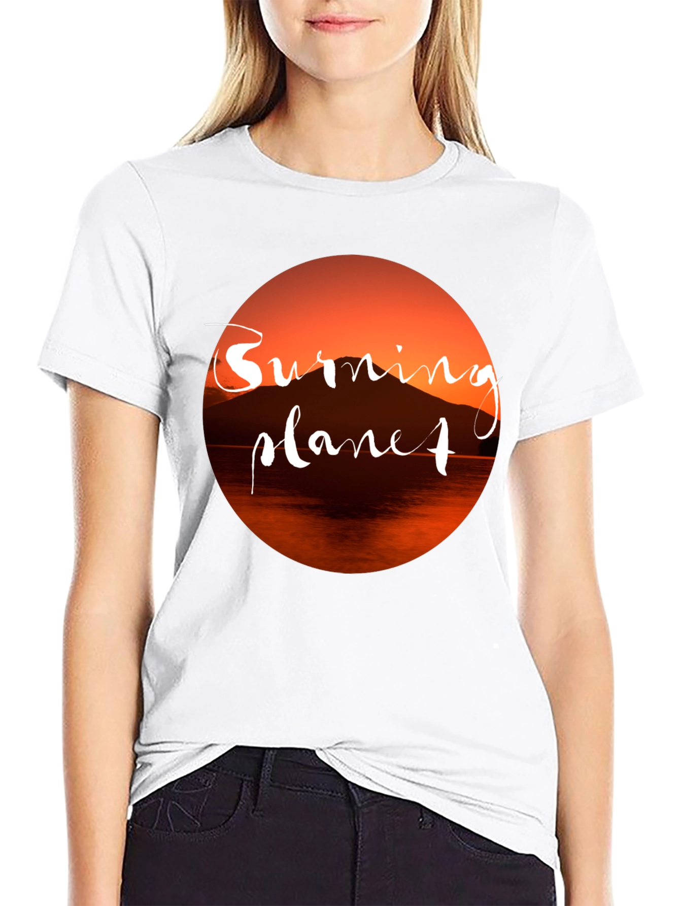 Burning Planet Graphic Tee - Eco-Conscious Fashion