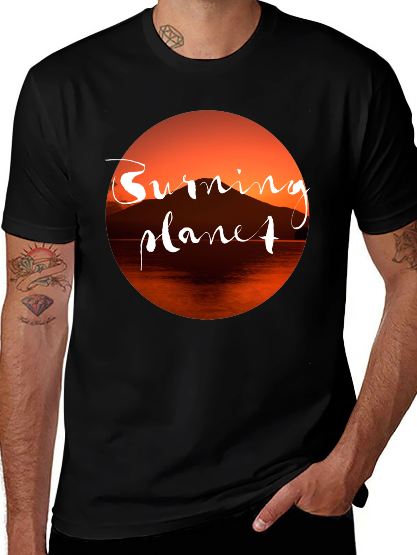 Burning Planet Graphic Tee - Eco-Conscious Fashion