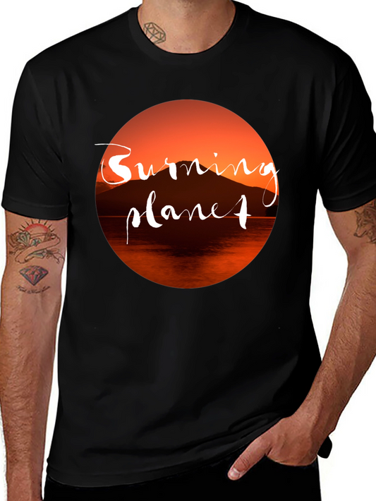 Burning Planet Graphic Tee - Eco-Conscious Fashion
