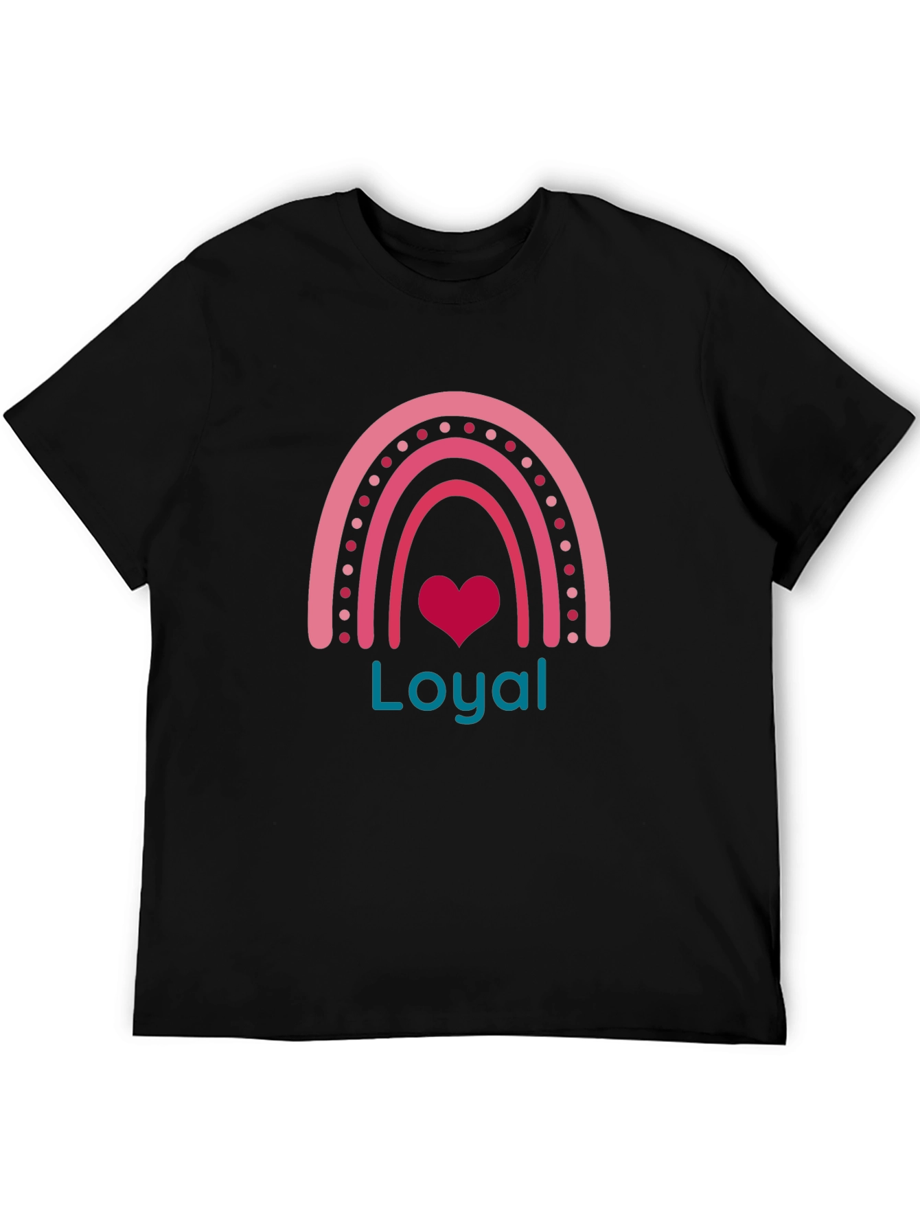 Loyal Heart Rainbow Graphic Tee - Black Cotton