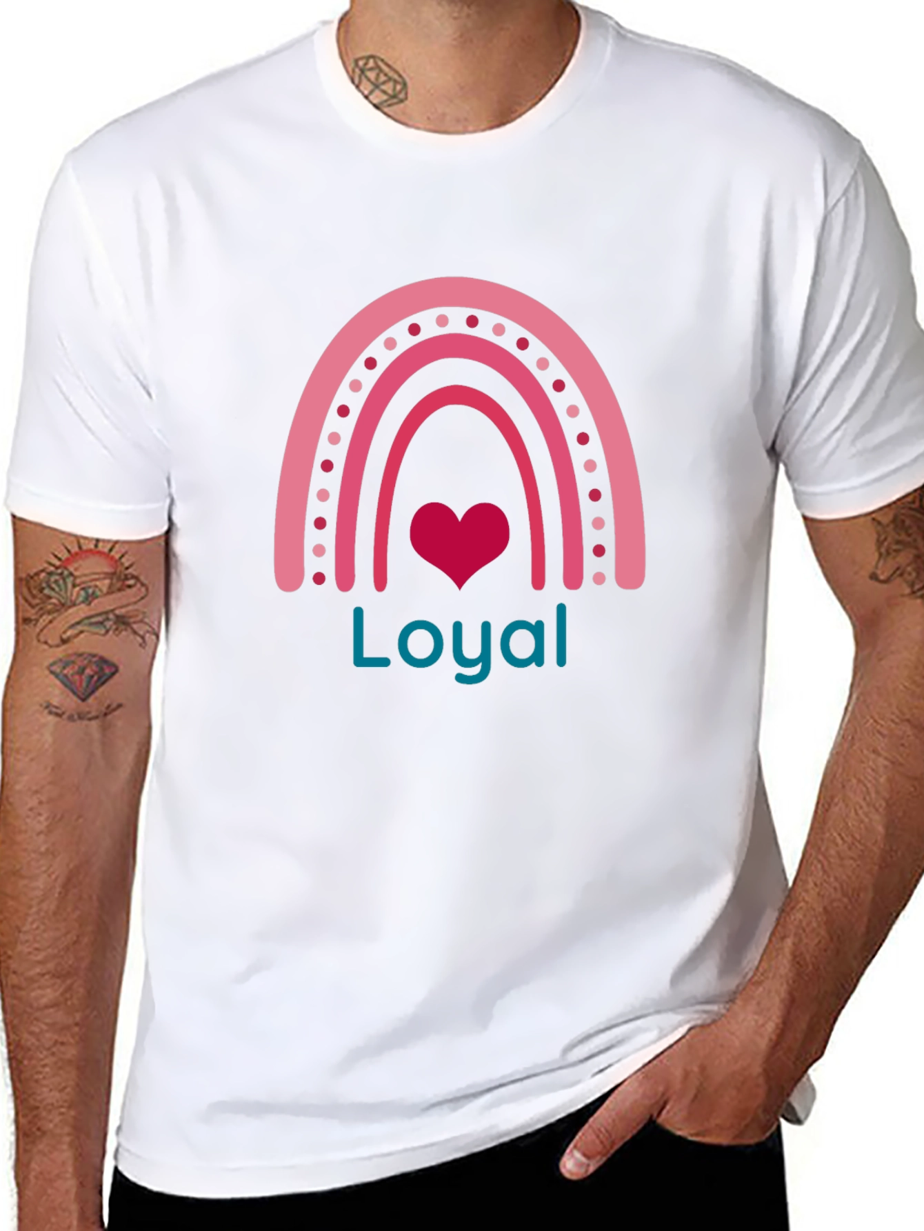 Loyal Heart Rainbow Graphic Tee - Black Cotton