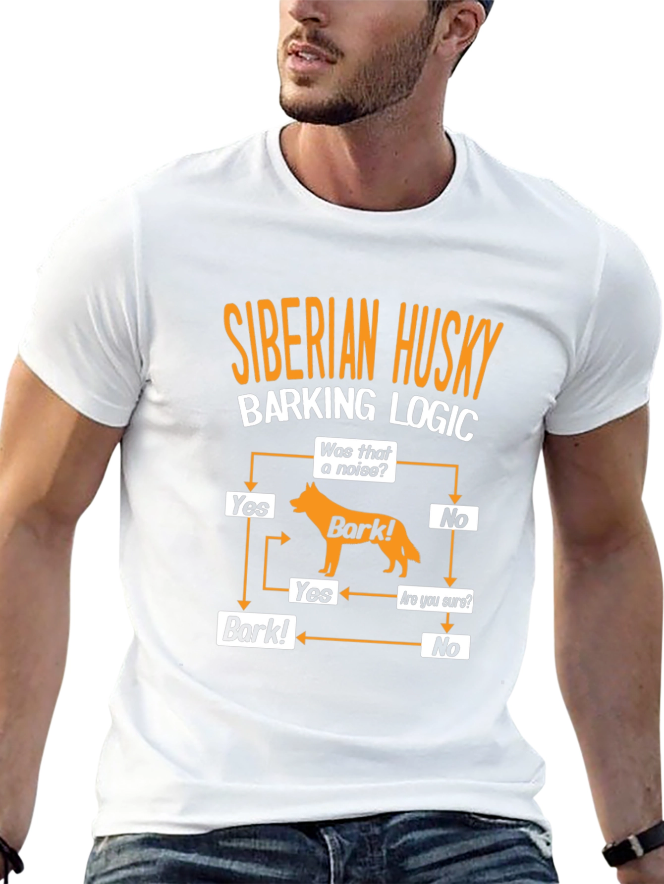 Siberian Husky Barking Logic Mens T-Shirt