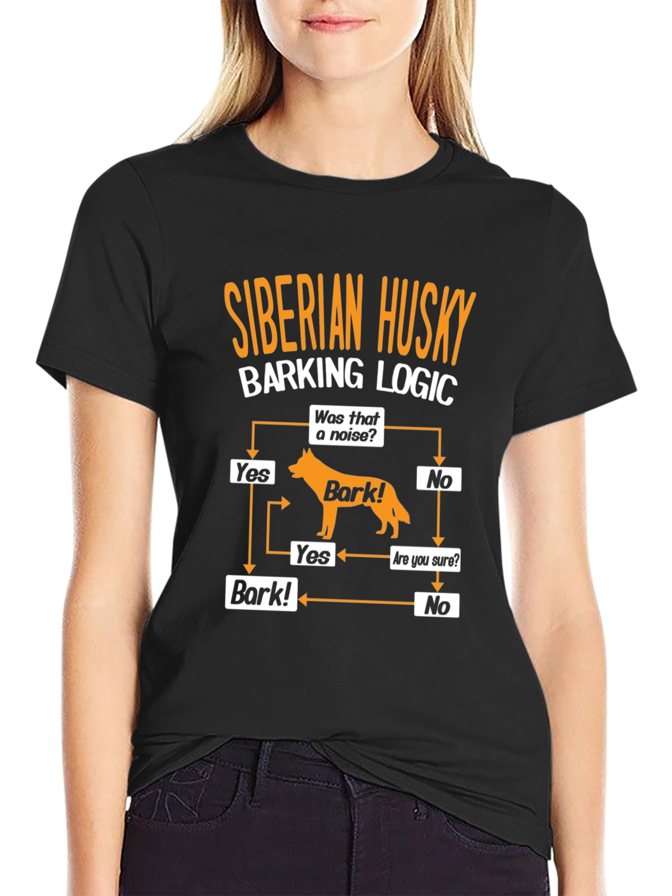 Siberian Husky Barking Logic Mens T-Shirt