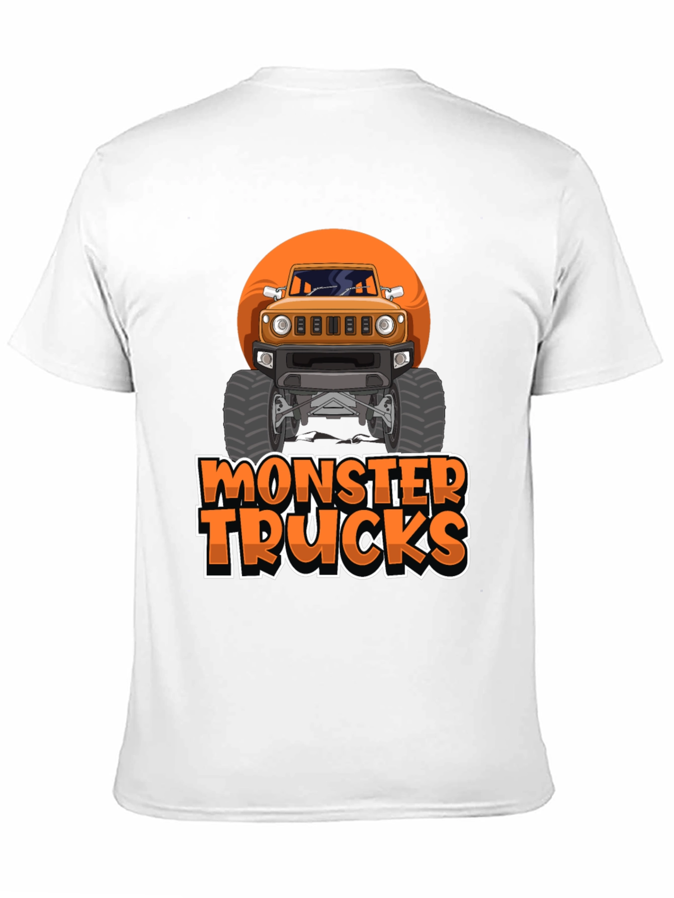 Monster Trucks Graphic Tee -  Black Crew Neck T-Shirt