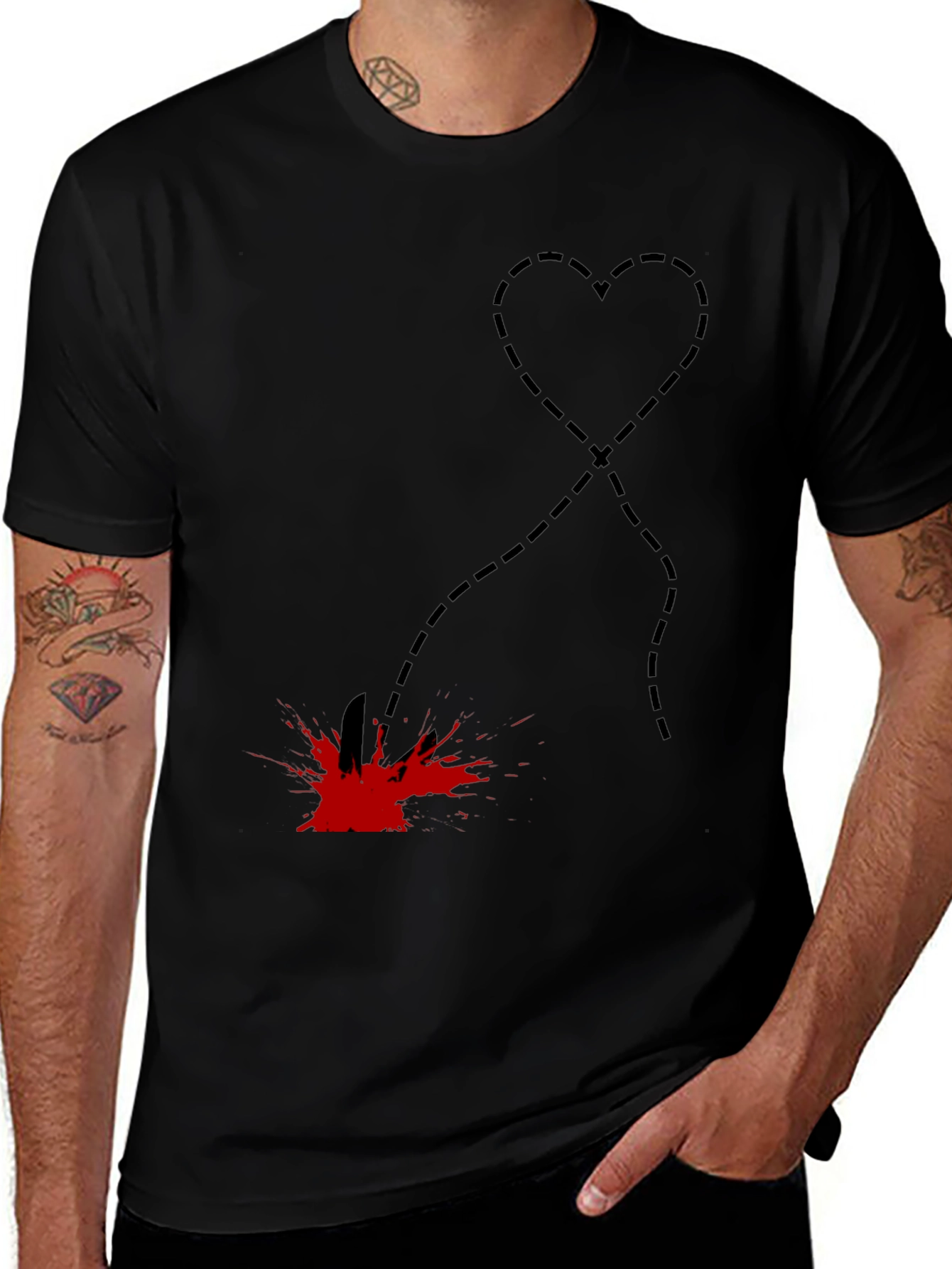 Heart Stab T-Shirt - Edgy Graphic Tee