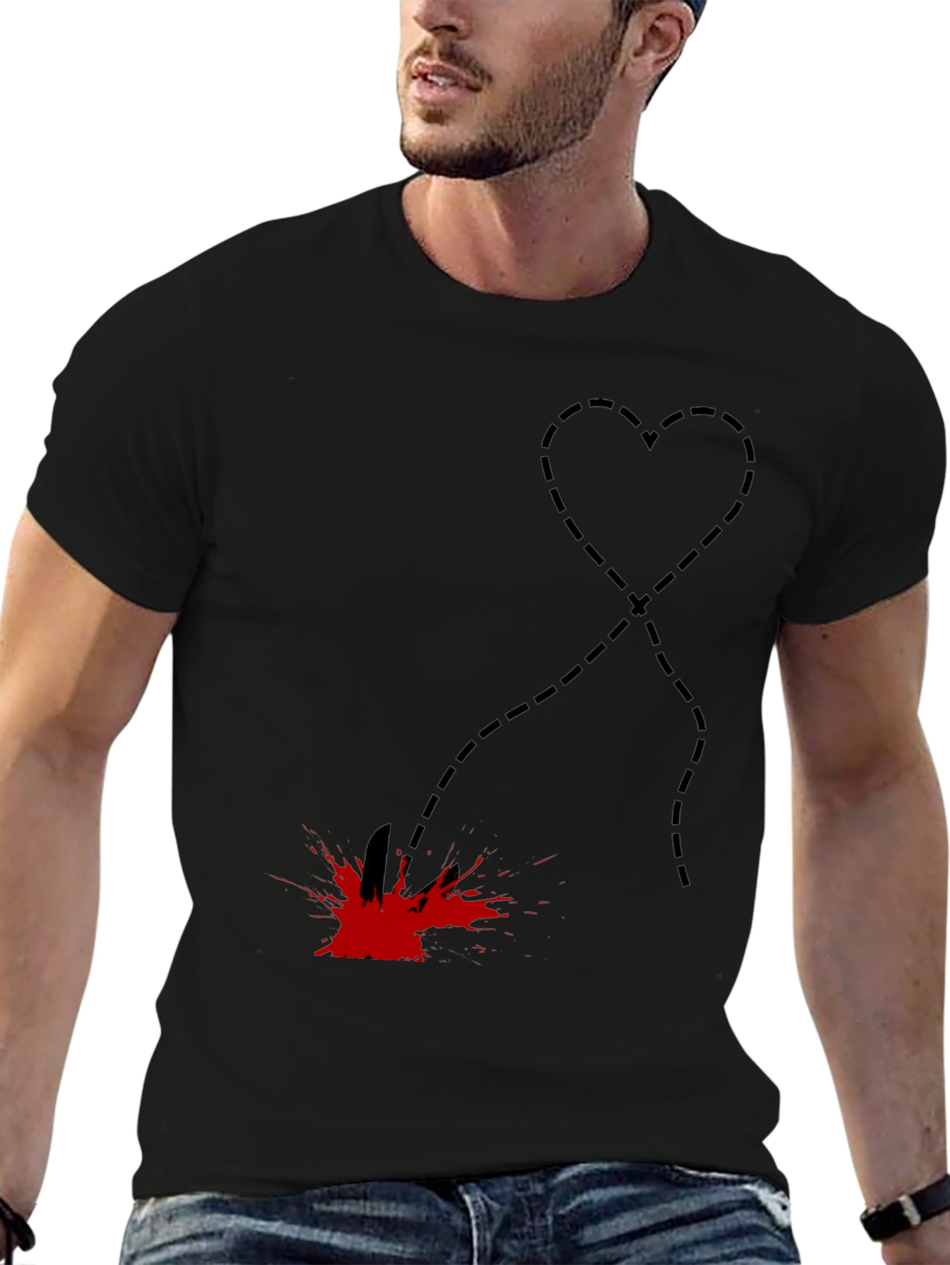 Heart Stab T-Shirt - Edgy Graphic Tee