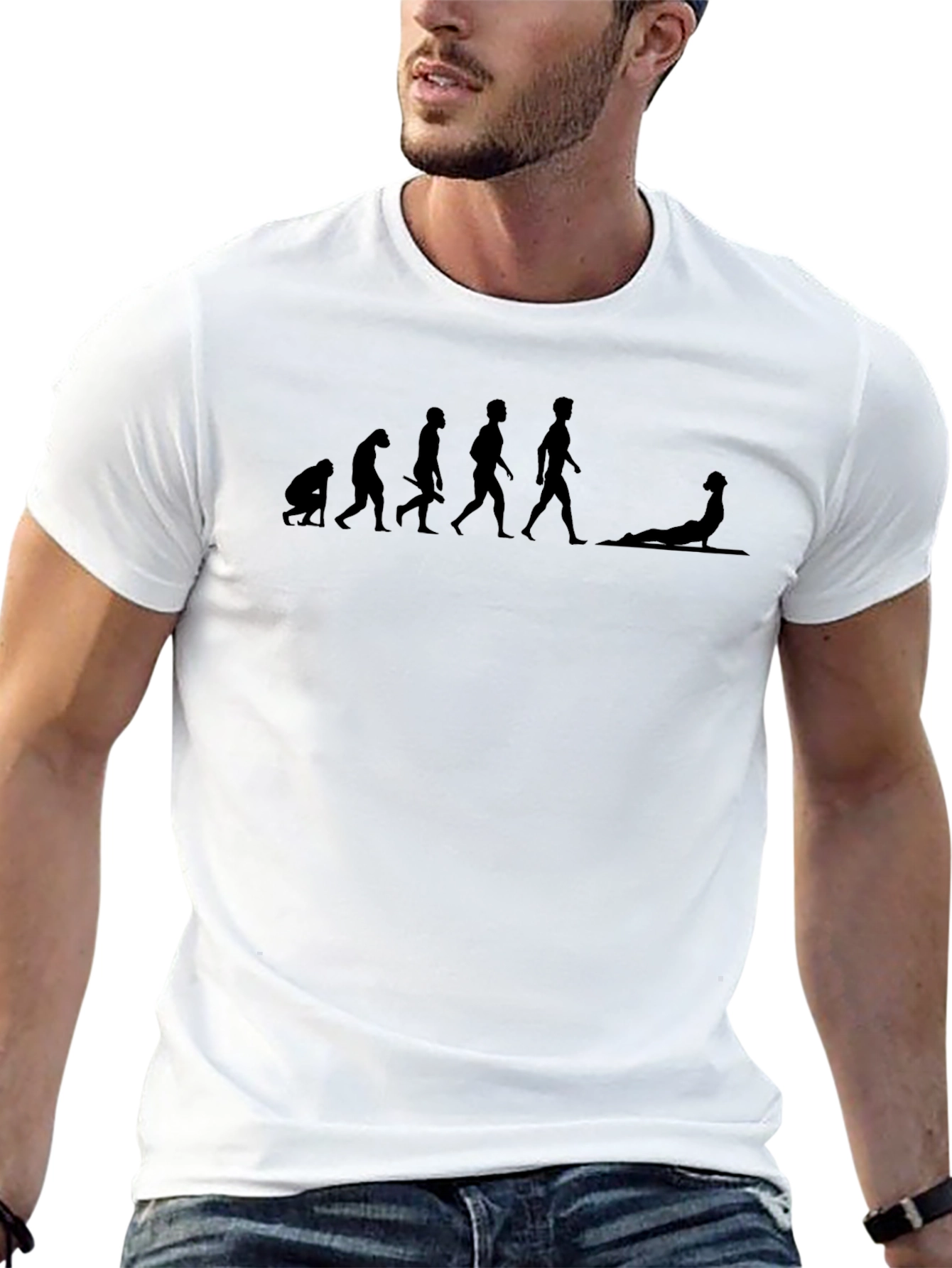Evolution Yoga Tee - Black Graphic T-Shirt