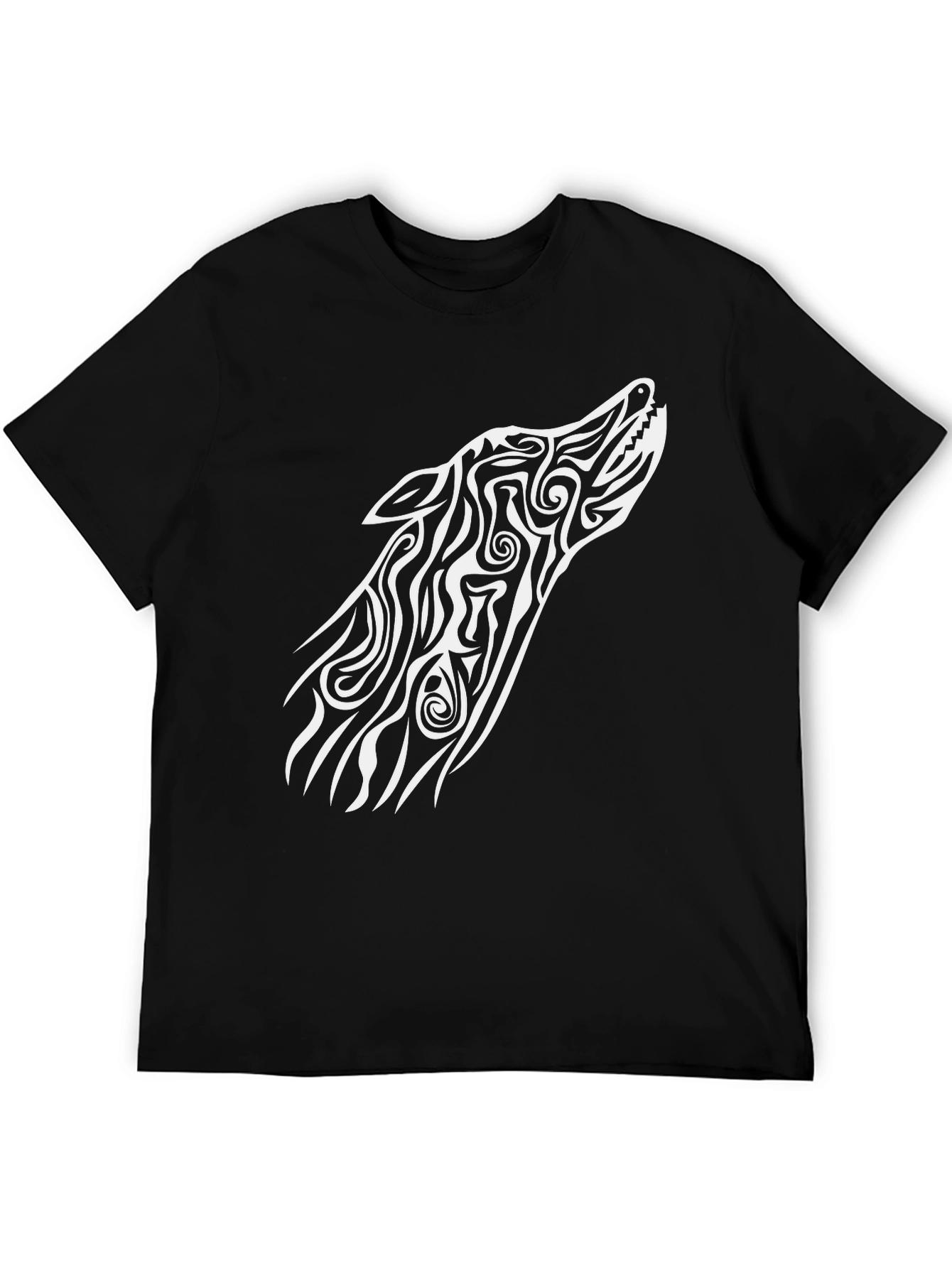 Black Wolf Tribal Art Graphic Tee
