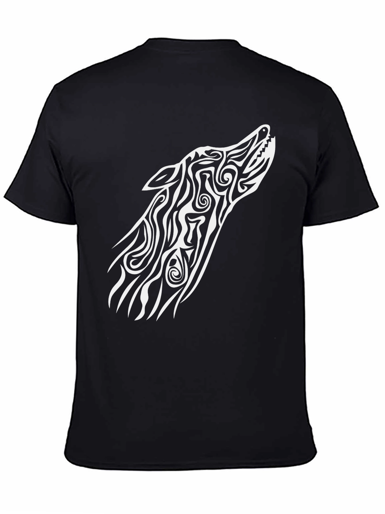 Black Wolf Tribal Art Graphic Tee