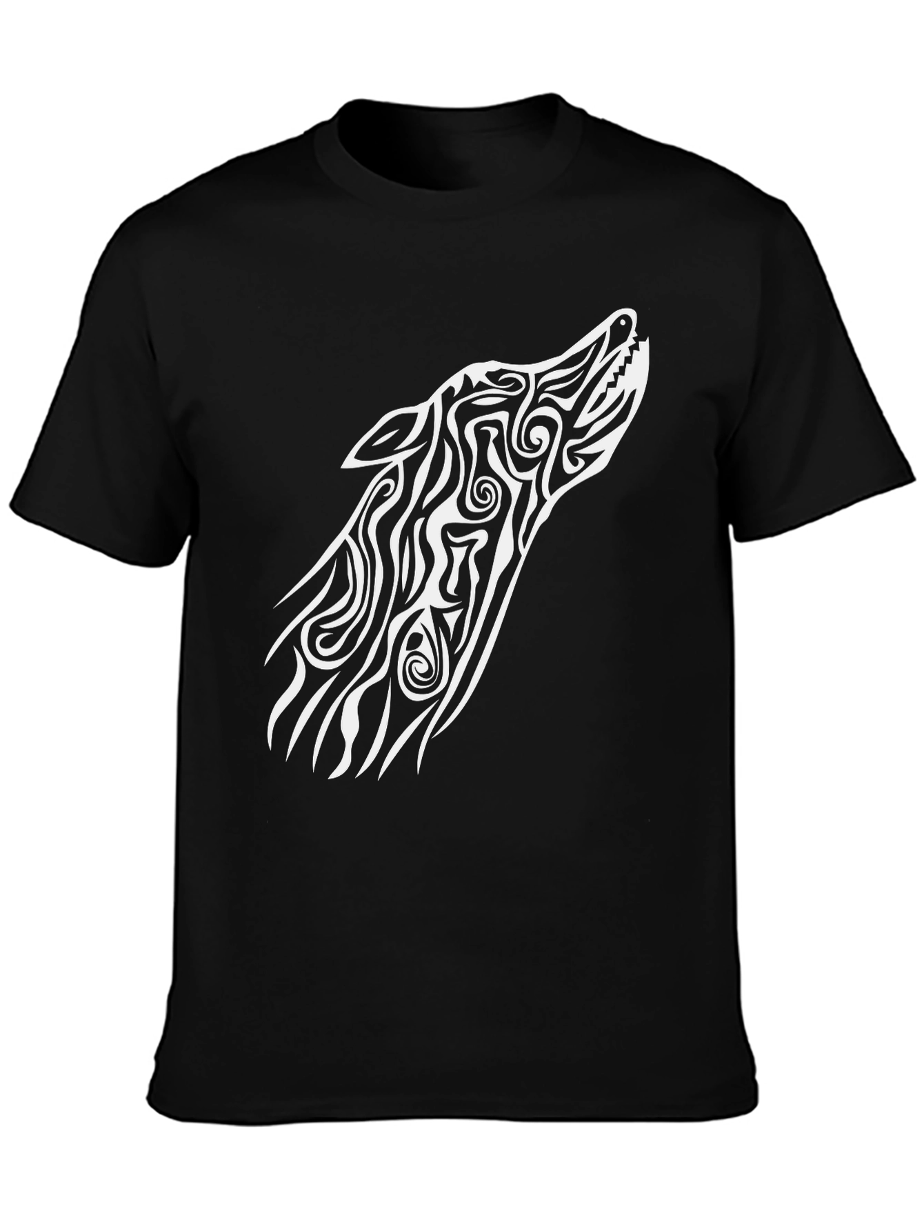 Black Wolf Tribal Art Graphic Tee