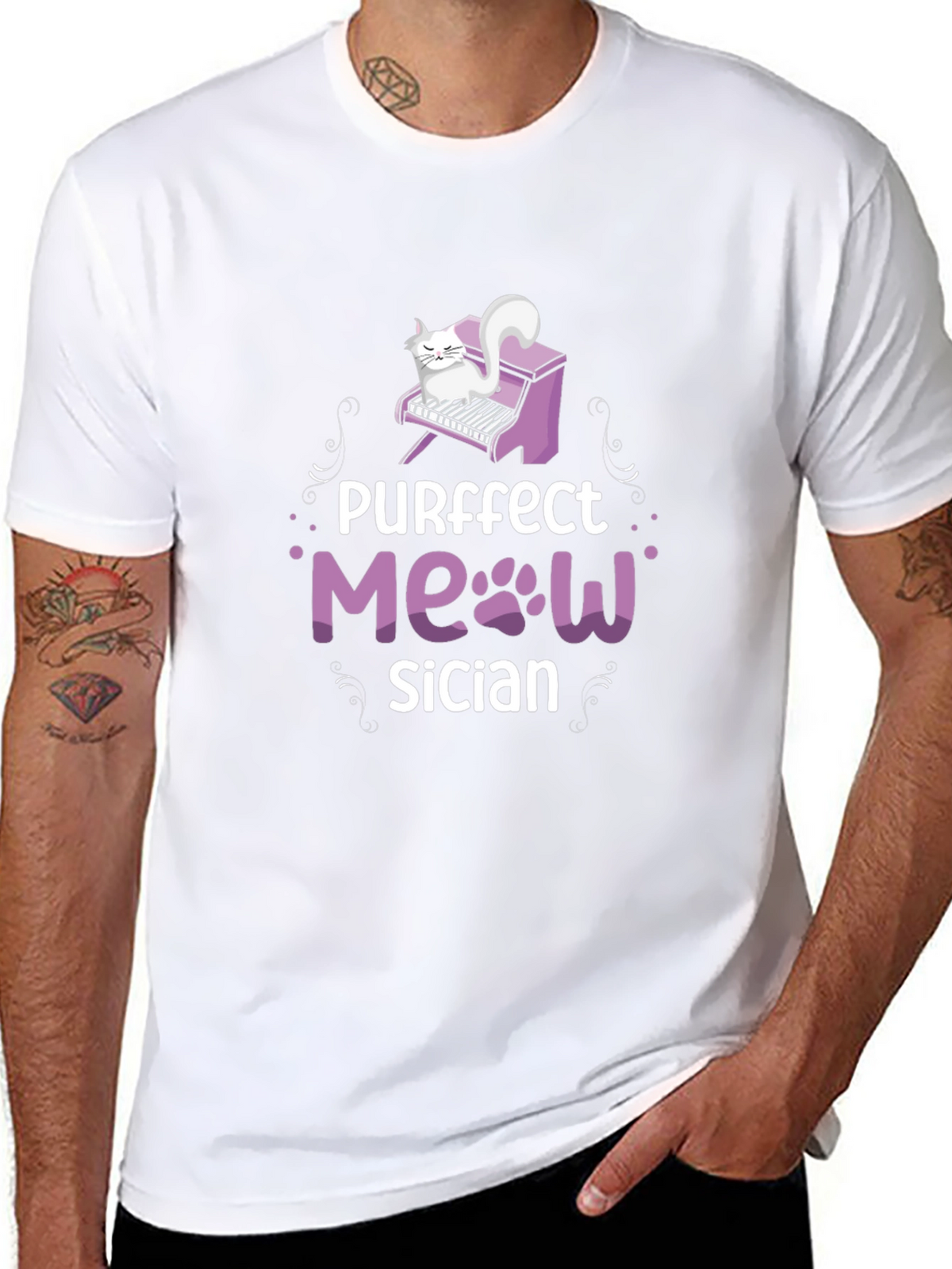 Purrfect Meowsician T-Shirt - Cat Musician Tee