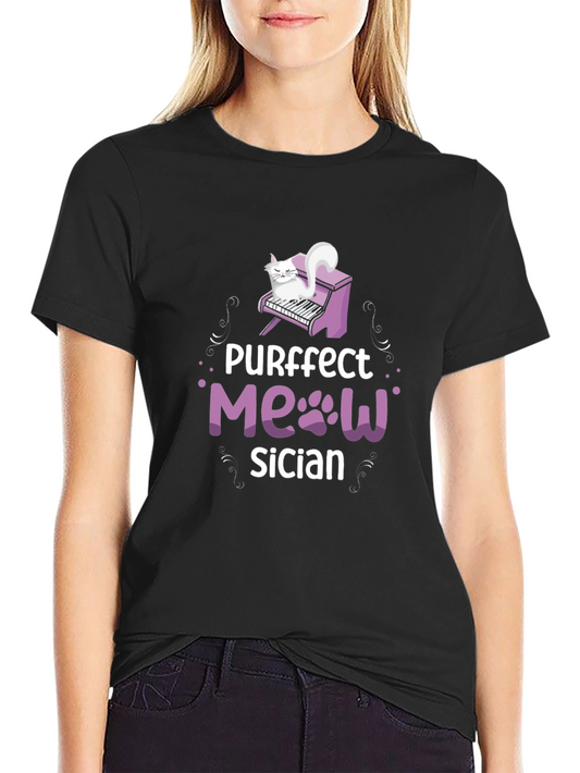 Purrfect Meowsician T-Shirt - Cat Musician Tee