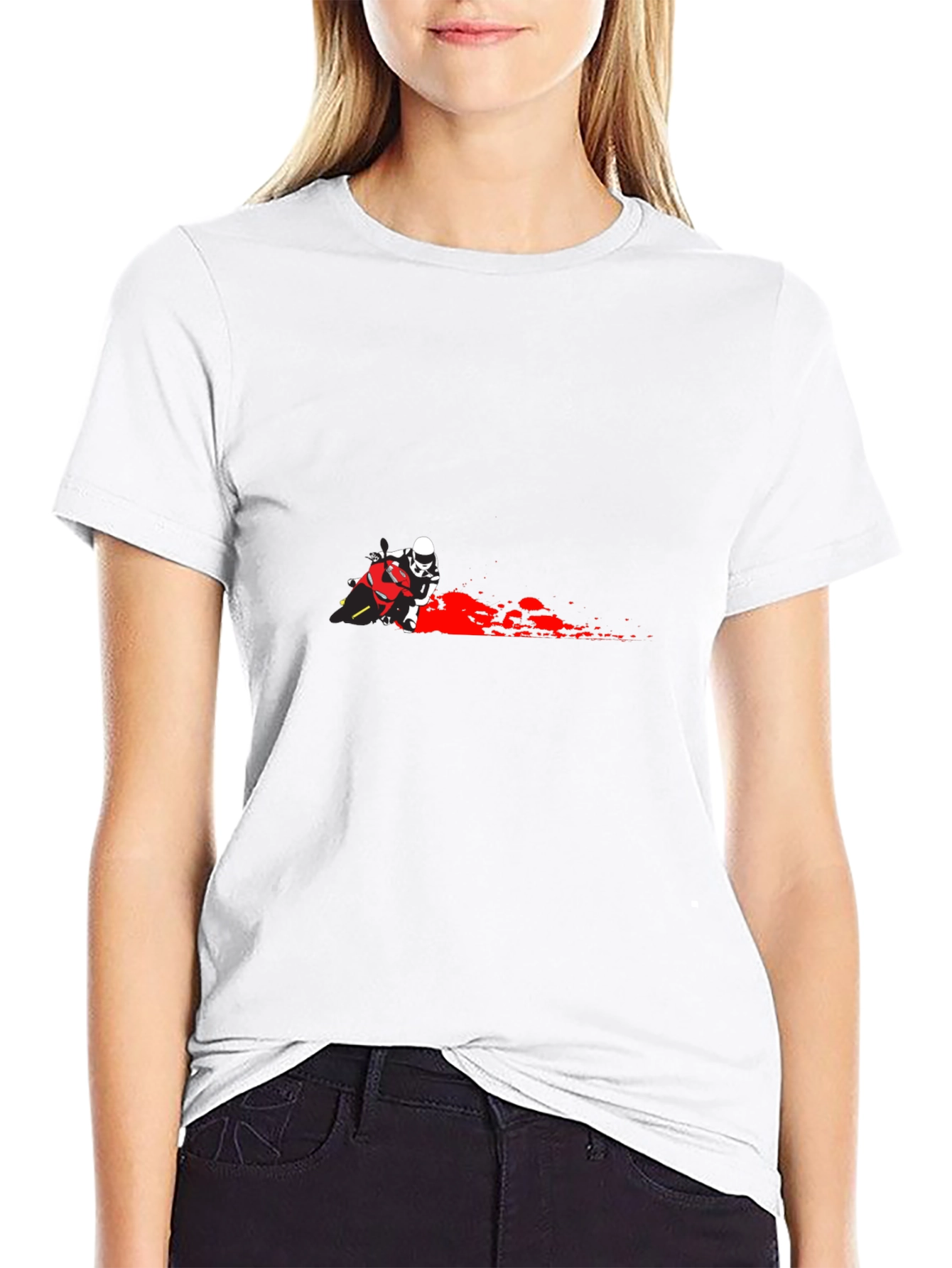 Motorcycle Rider Graphic T-Shirt - Black