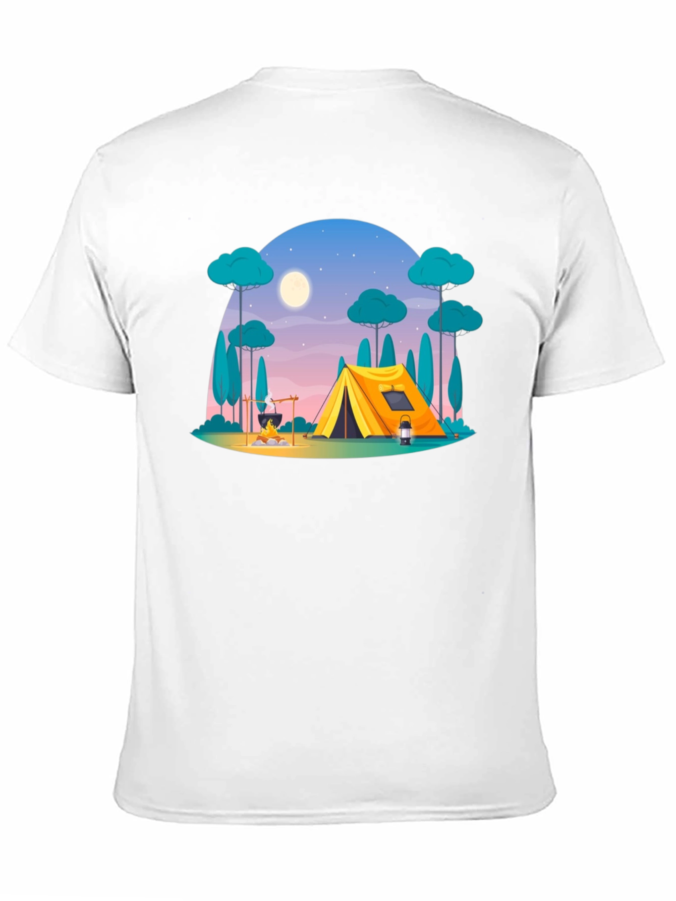 Camping Scene Graphic Tee - Outdoor Adventure Shirt