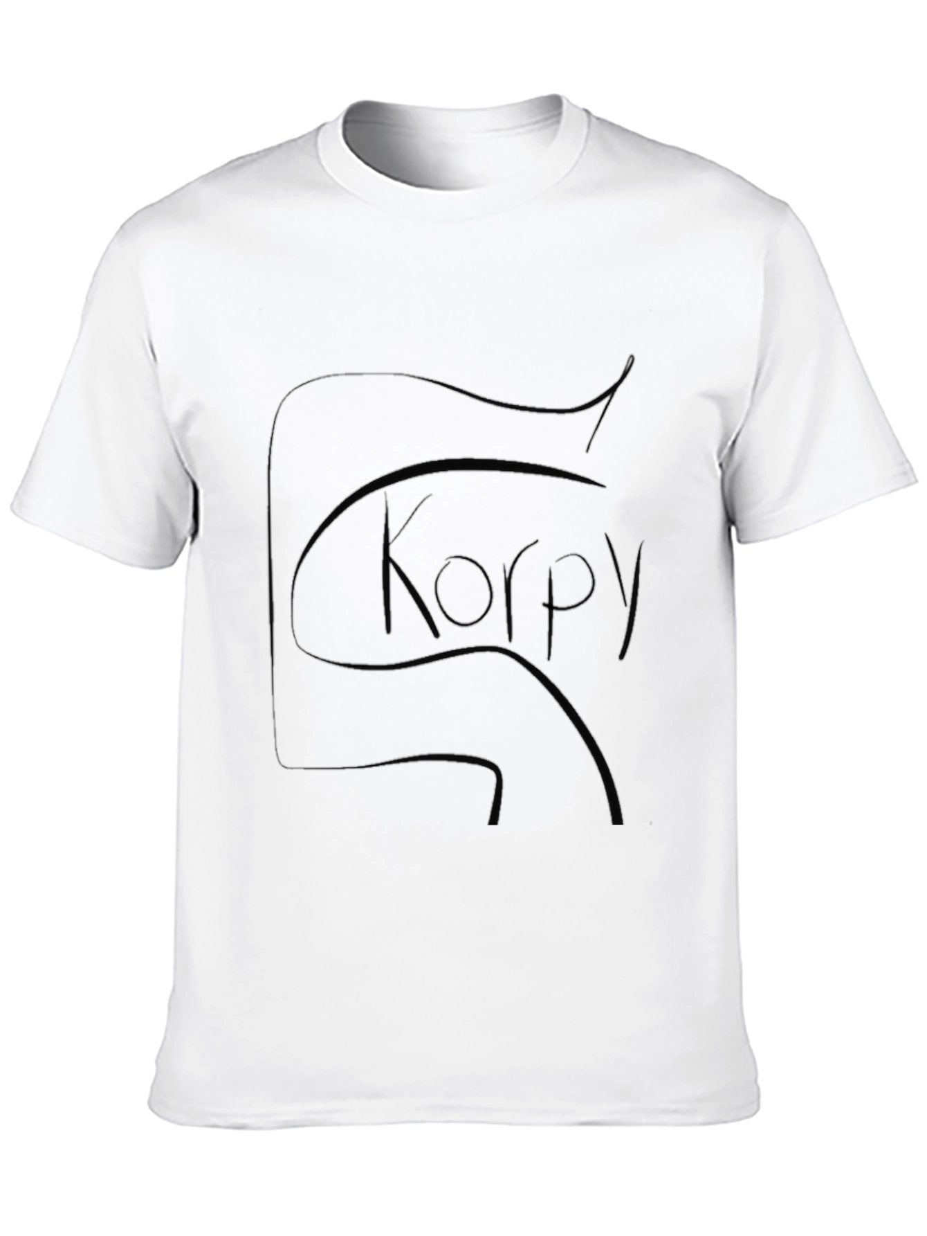 Mens Black Graphic T-Shirt with Korpy Design