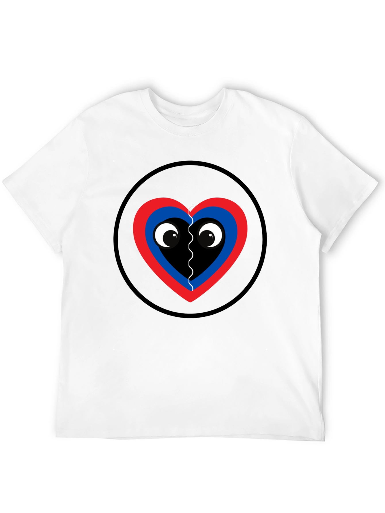 Playful Heart Graphic Tee - Black Cotton