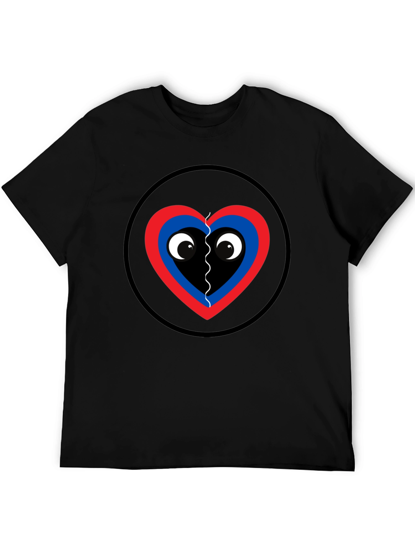 Playful Heart Graphic Tee - Black Cotton