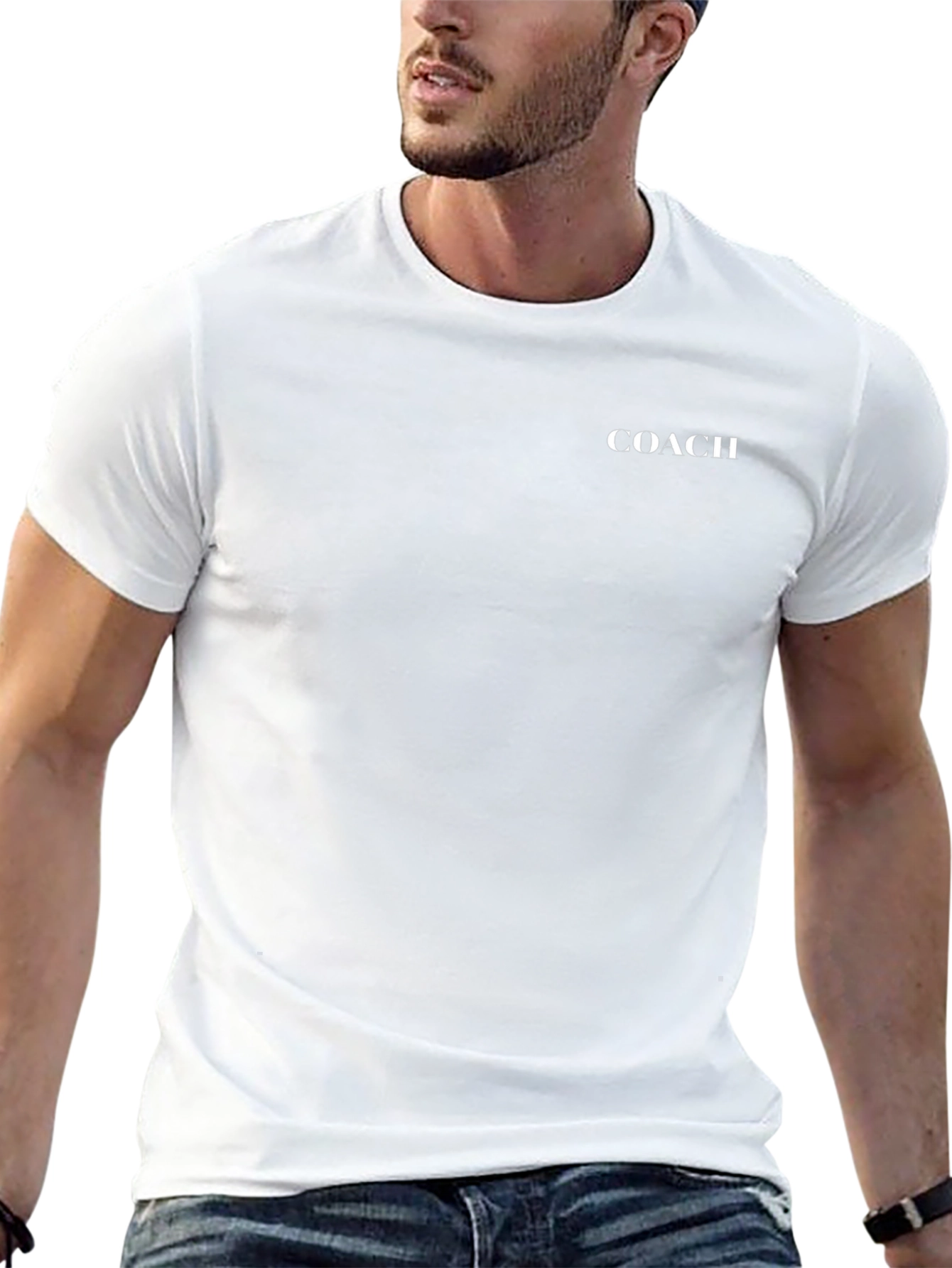 Mens Black Coach Logo T-Shirt