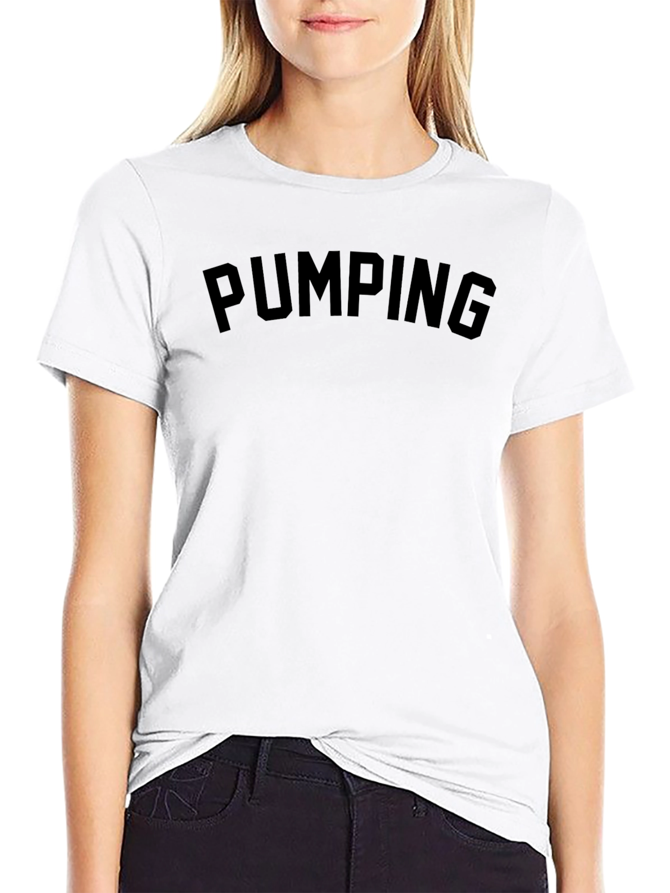 Pumping Black Crew Neck Graphic T-Shirt