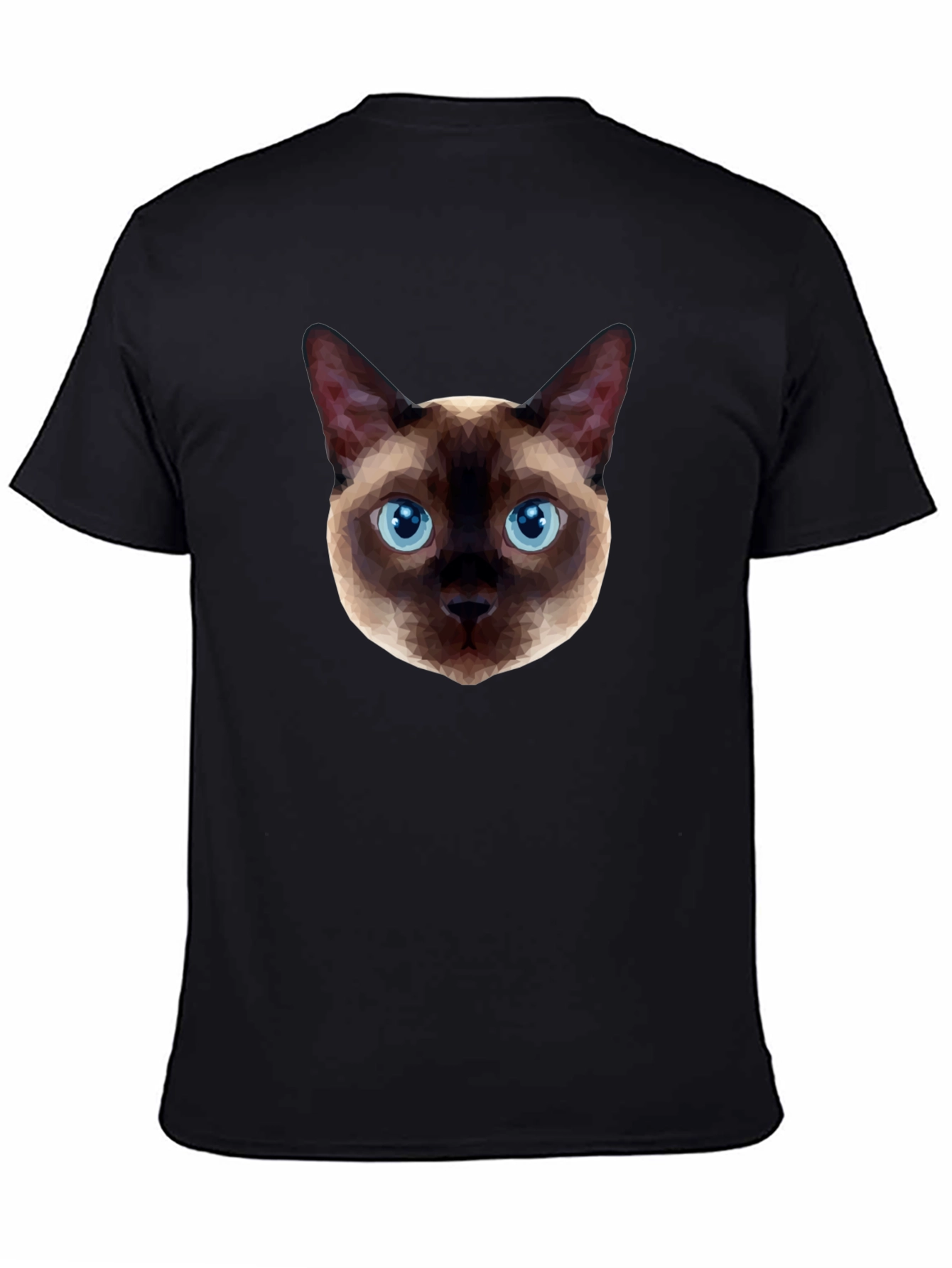 Geometric Siamese Cat Graphic T-Shirt