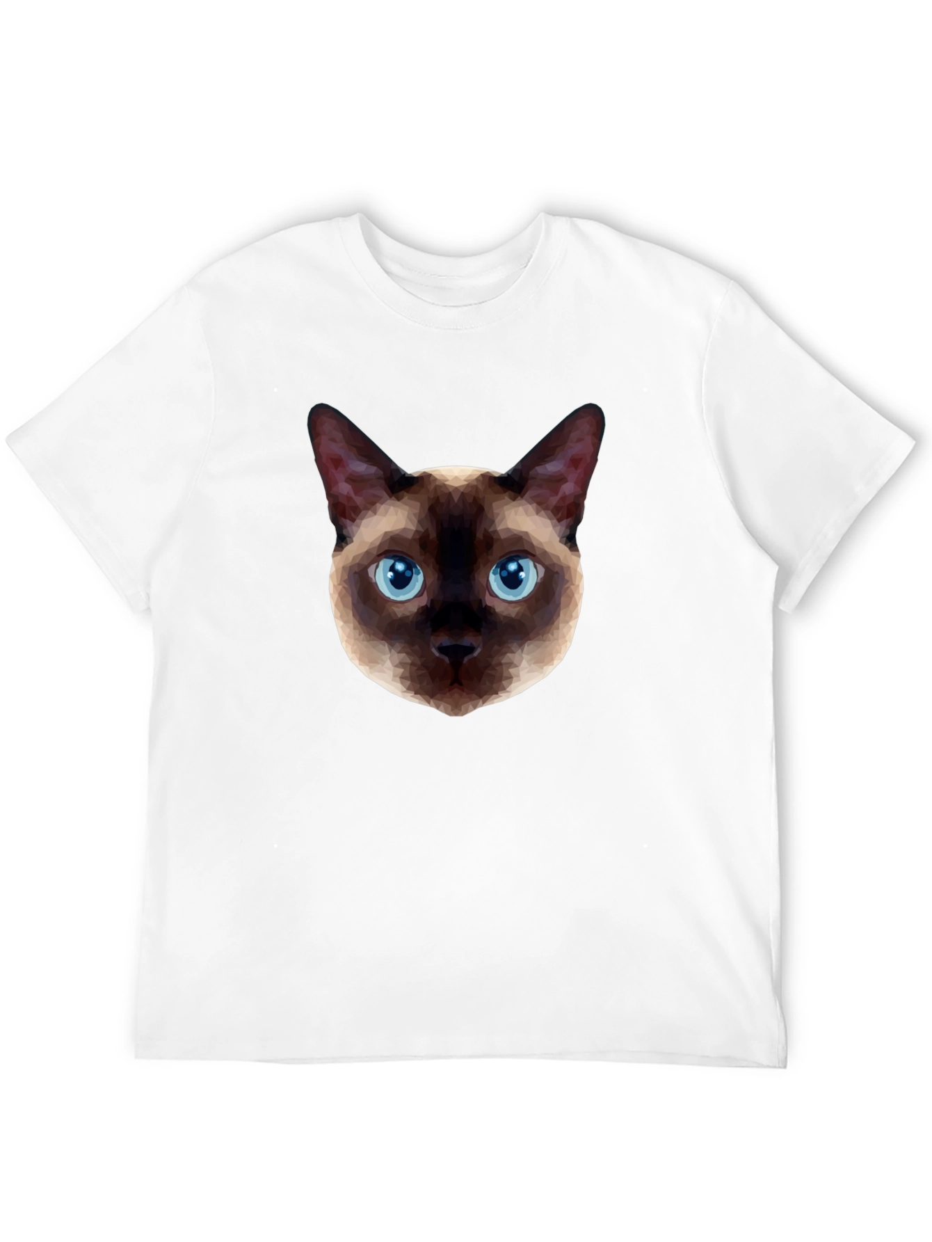 Geometric Siamese Cat Graphic T-Shirt