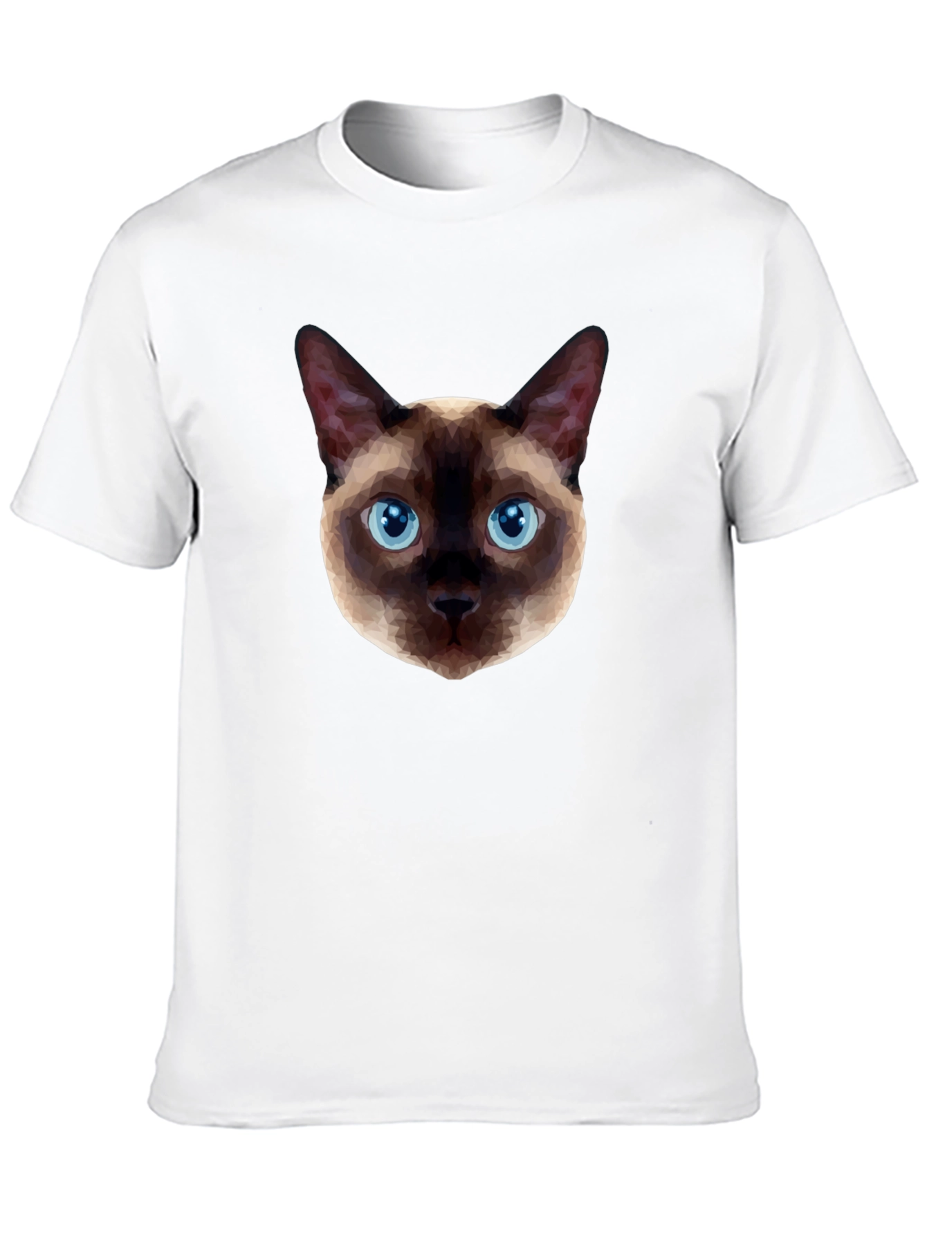 Geometric Siamese Cat Graphic T-Shirt