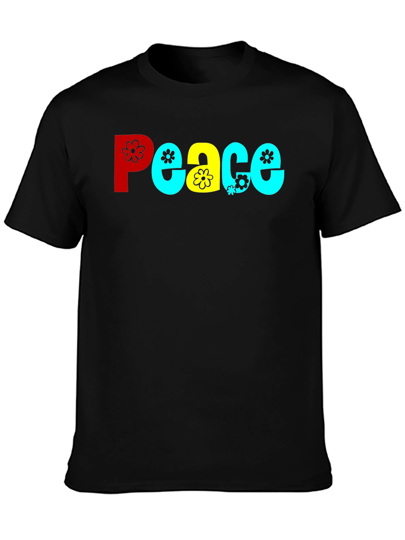 Peace T-Shirt - Retro Floral Design