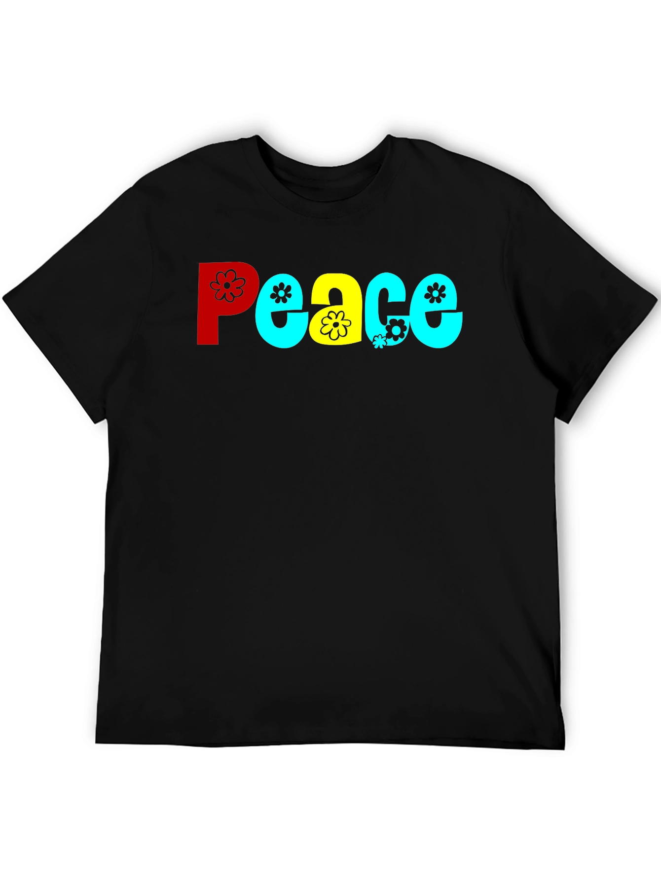 Peace T-Shirt - Retro Floral Design