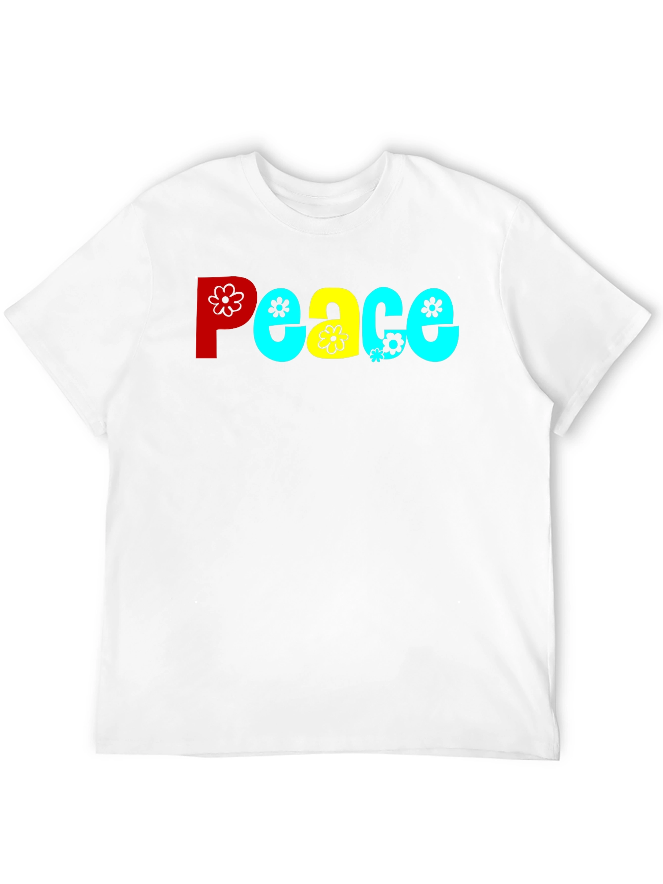 Peace T-Shirt - Retro Floral Design
