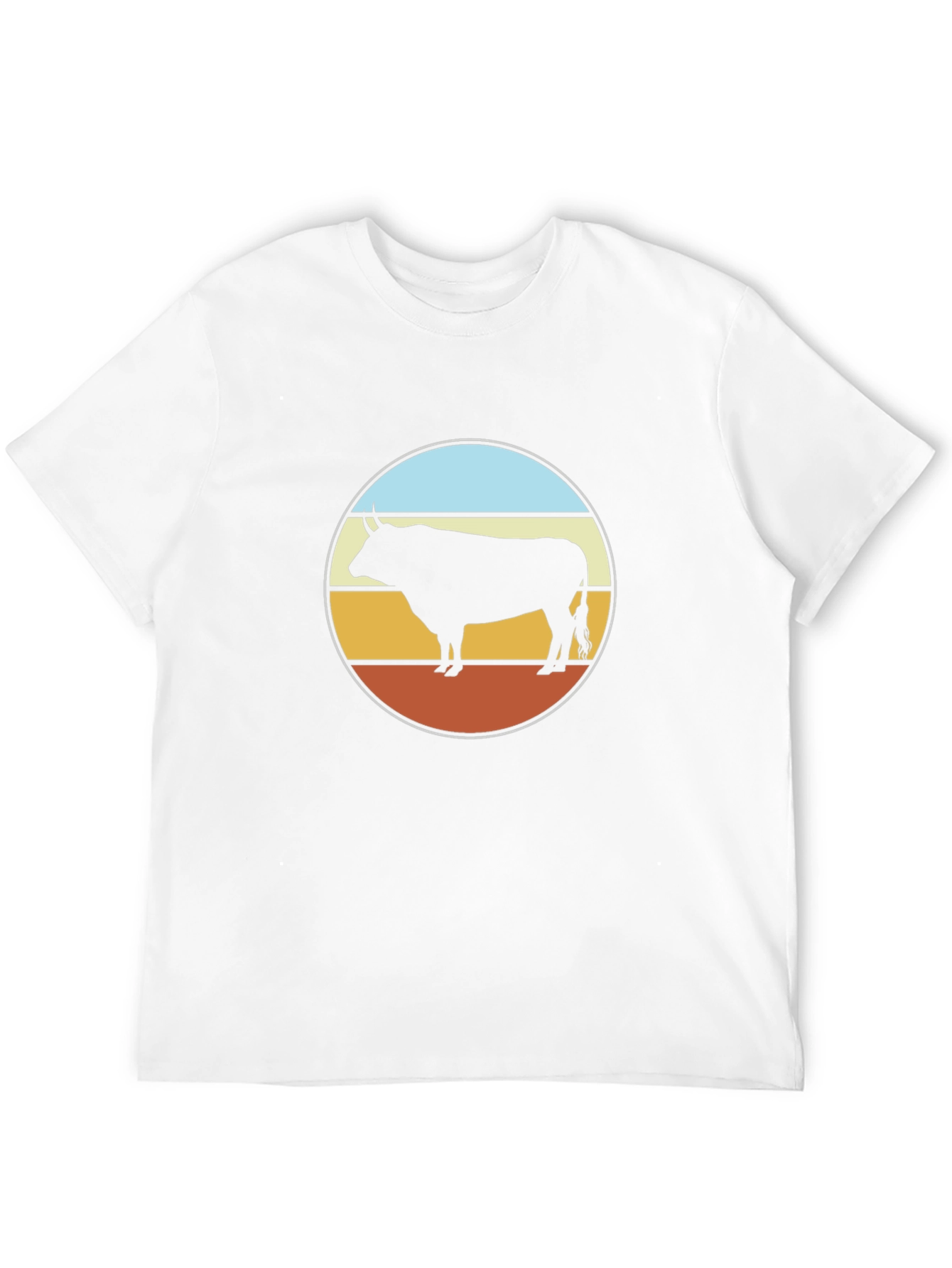 Retro Bull Graphic Tee - Black Cotton T-Shirt