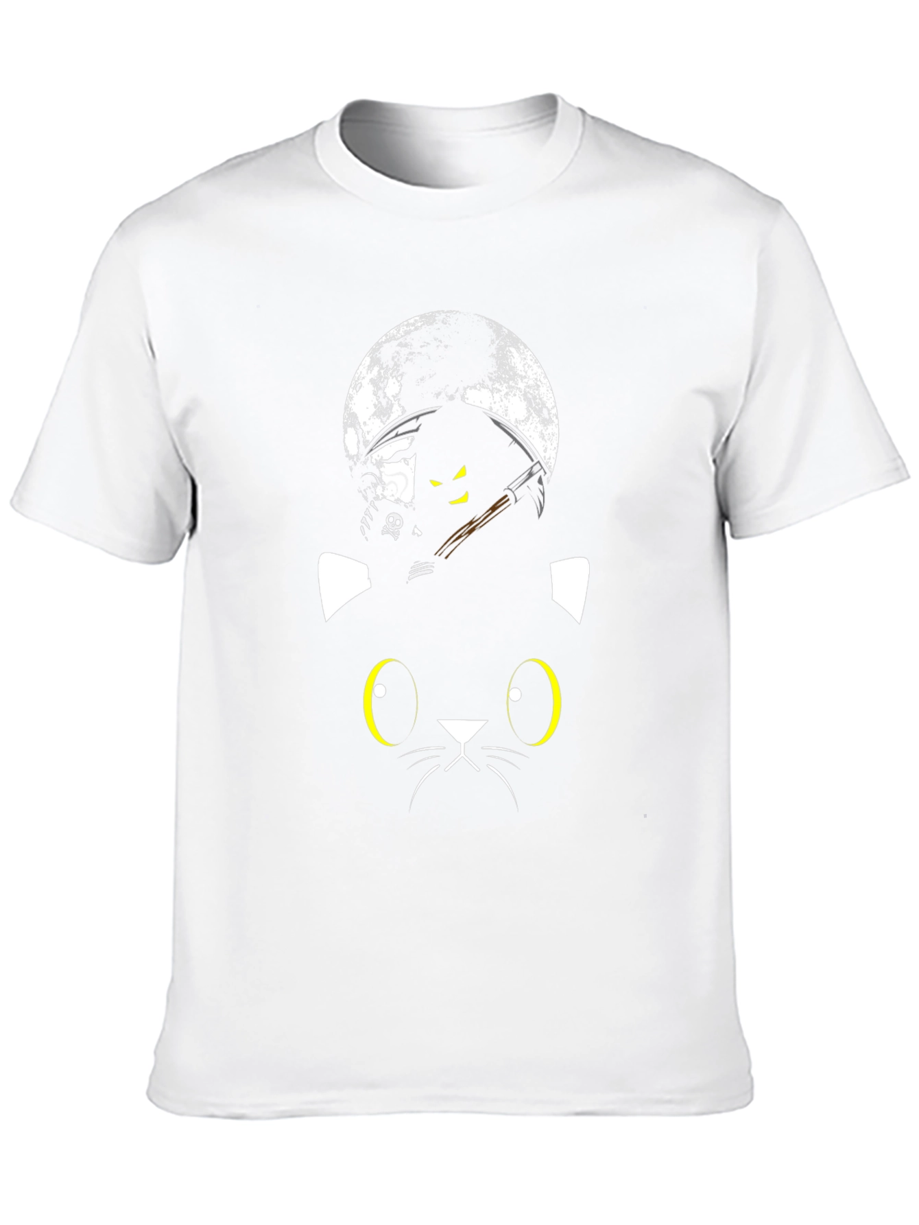 Black Cat Grim Reaper Moon T-Shirt - Halloween Style