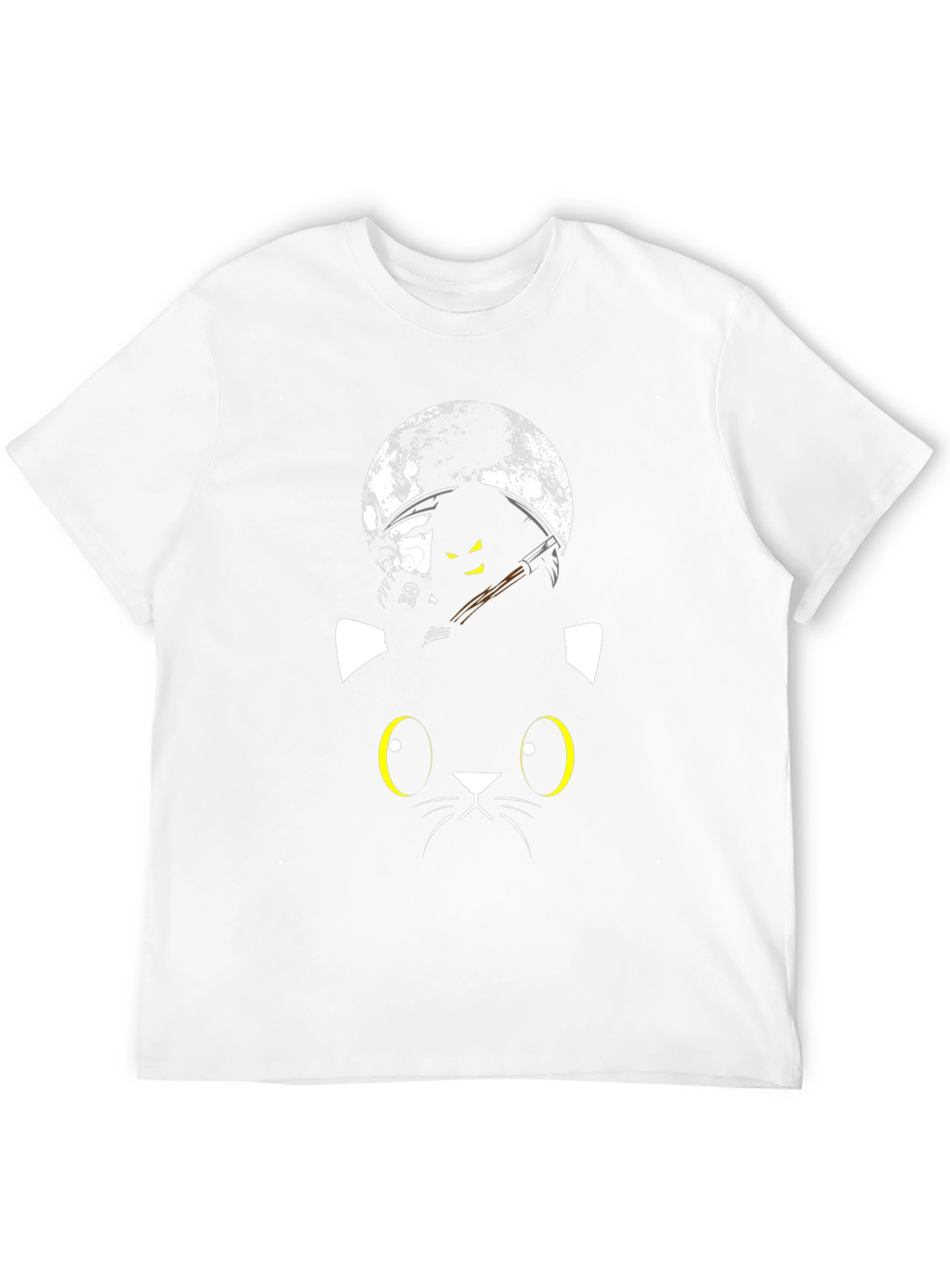 Black Cat Grim Reaper Moon T-Shirt - Halloween Style
