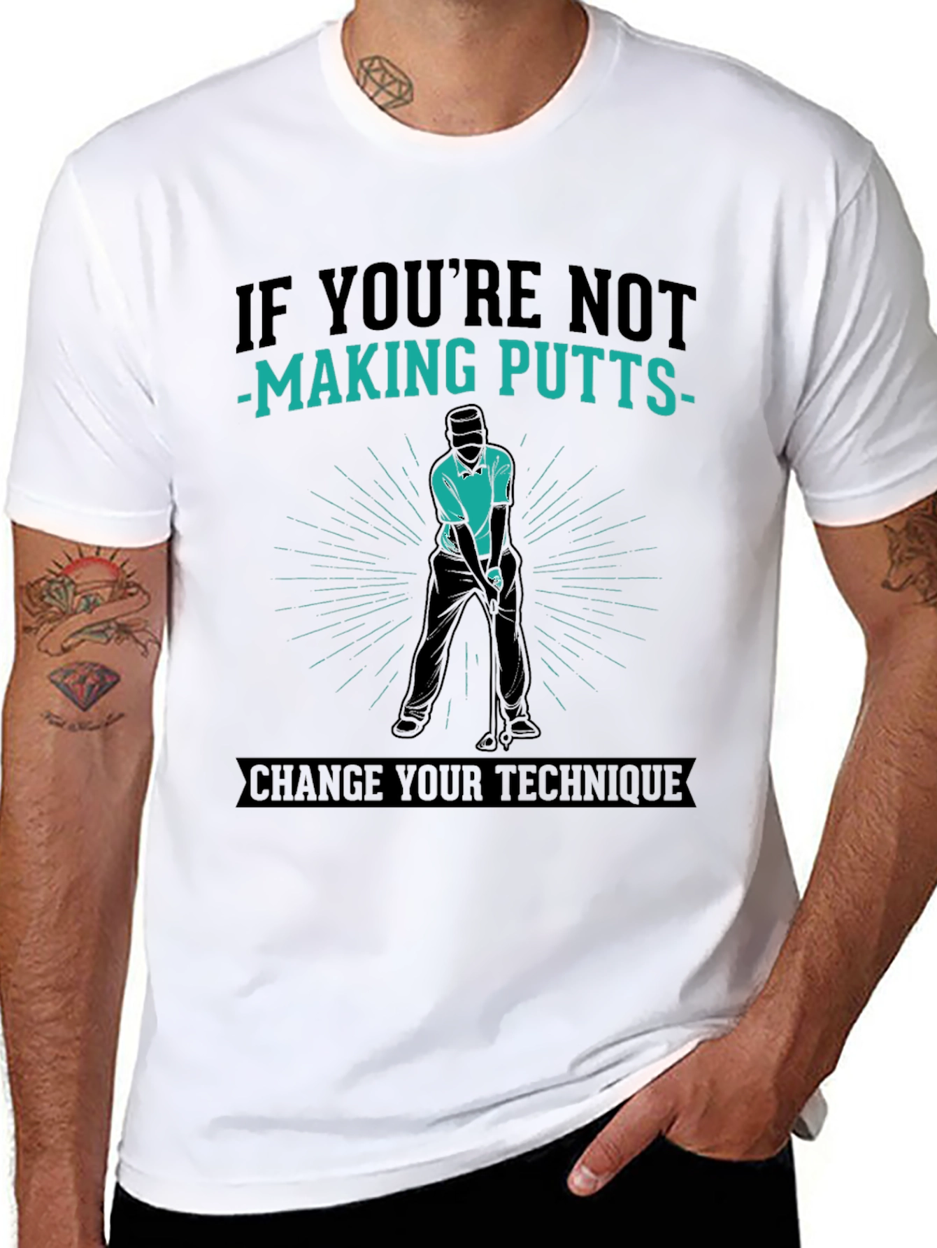 Golfing T-Shirt: Putting Technique