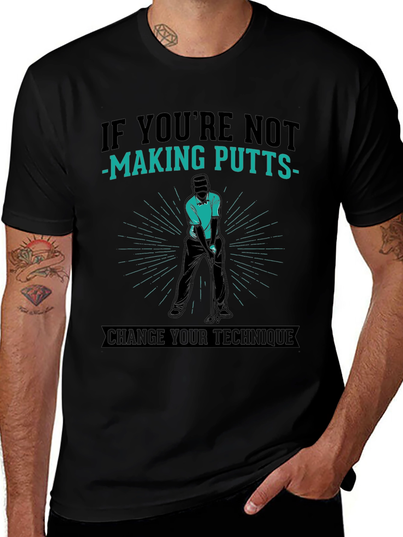Golfing T-Shirt: Putting Technique