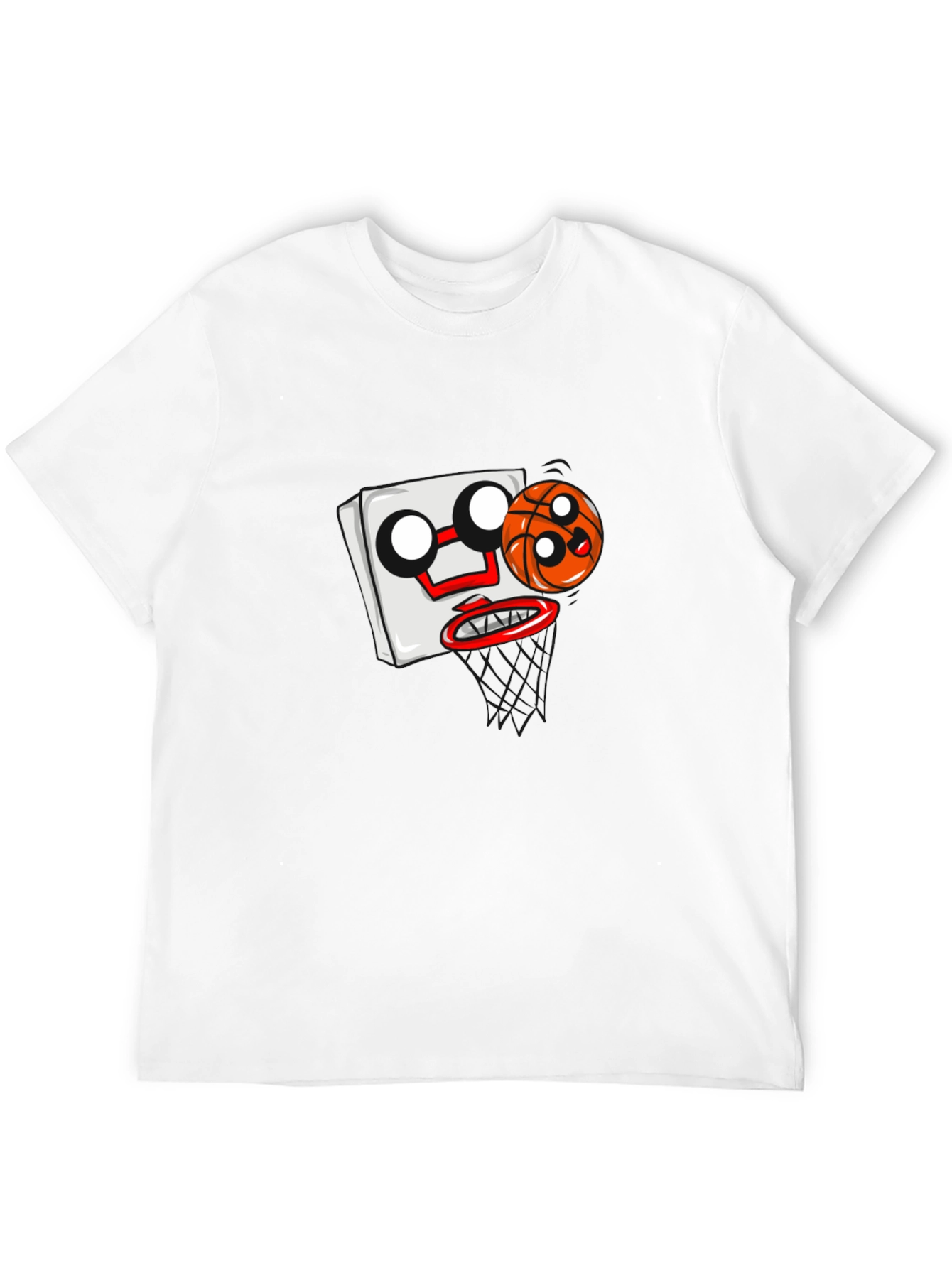 Cartoon Basketball Graphic Black T-Shirt