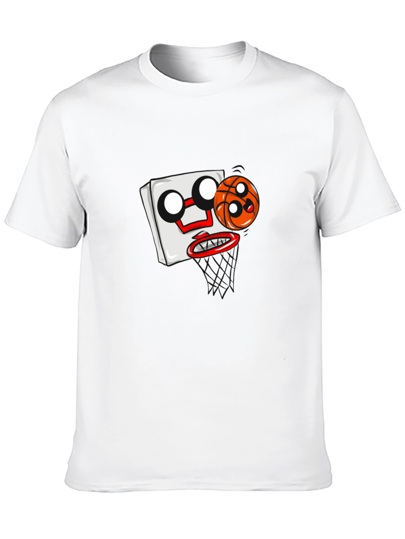 Cartoon Basketball Graphic Black T-Shirt