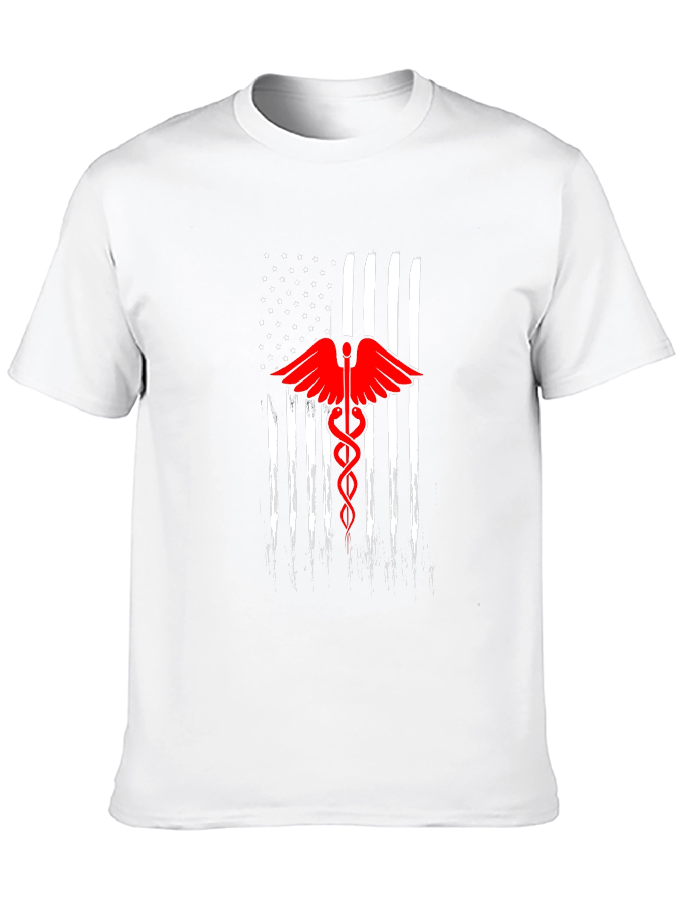 American Flag Caduceus Black T-Shirt