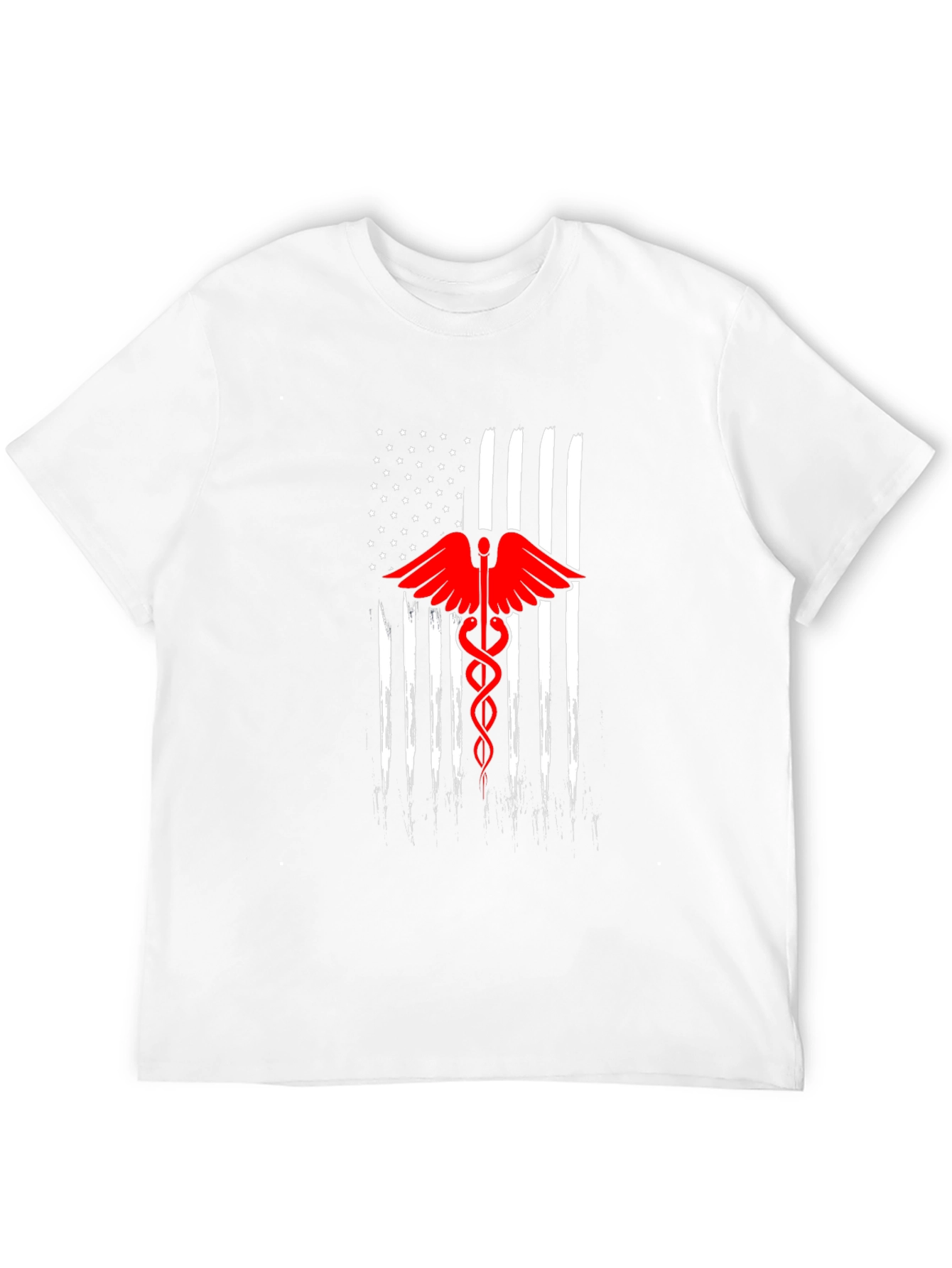 American Flag Caduceus Black T-Shirt