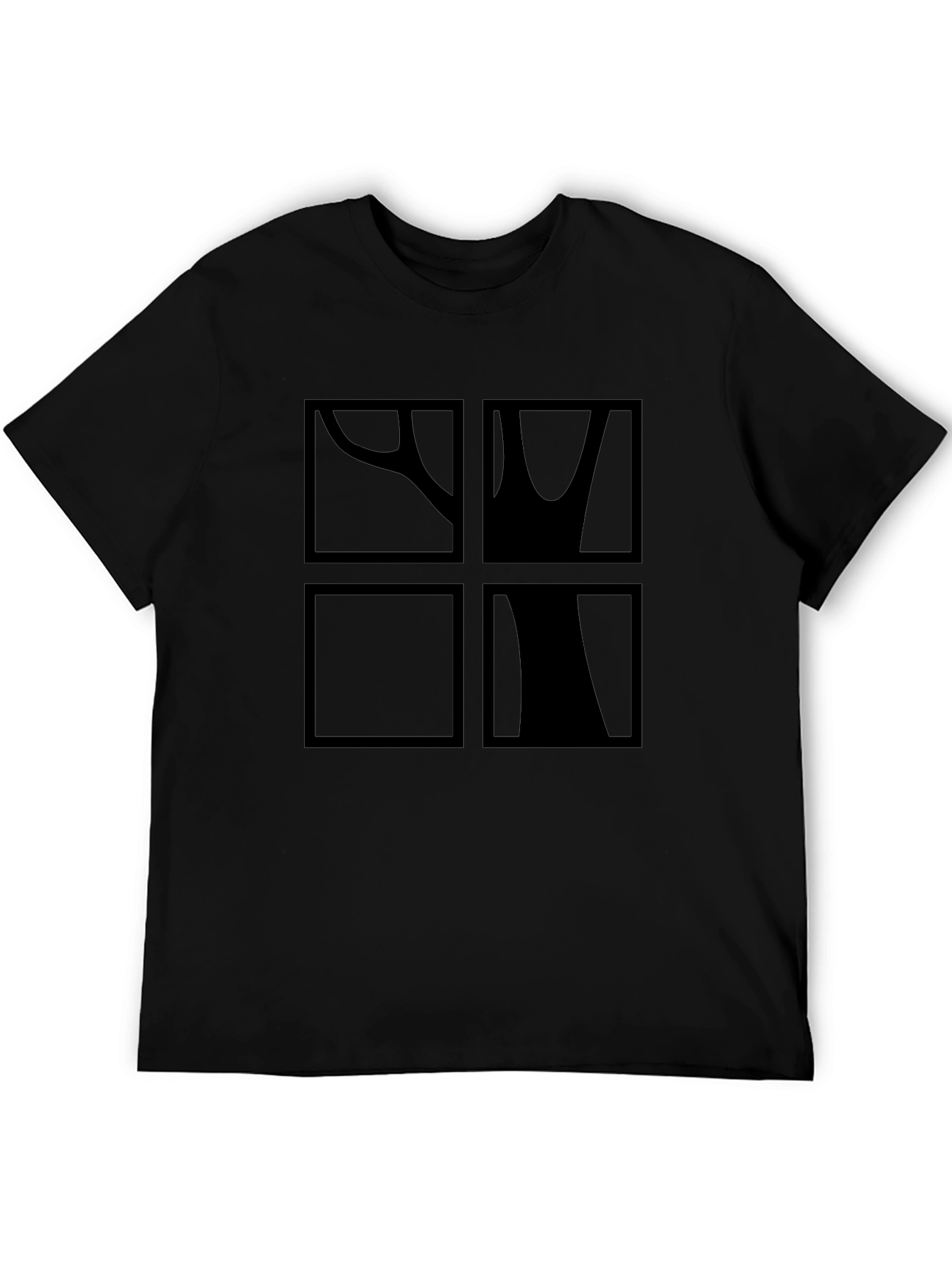 Abstract Tree Graphic Print Black T-Shirt