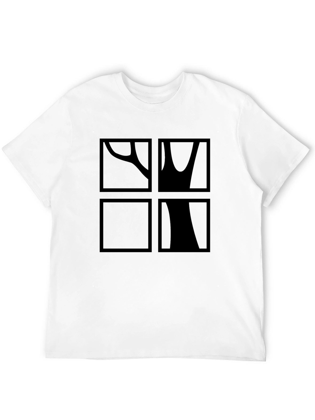 Abstract Tree Graphic Print Black T-Shirt