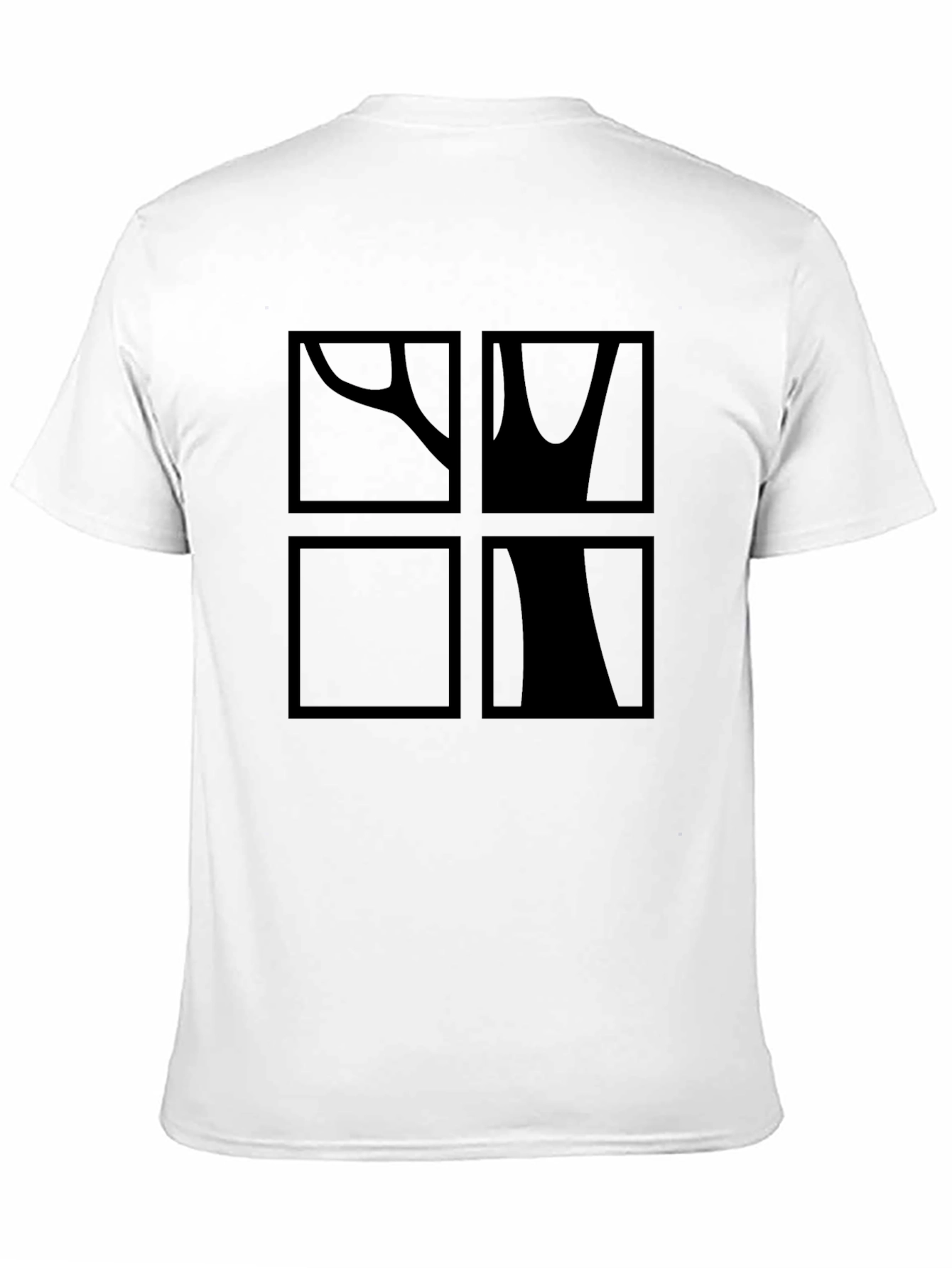 Abstract Tree Graphic Print Black T-Shirt