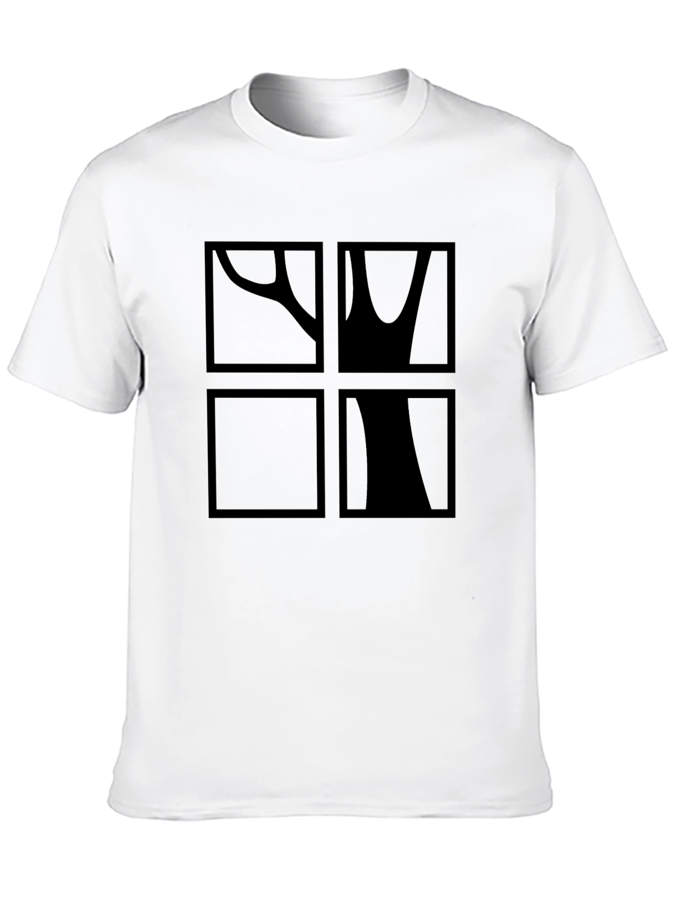 Abstract Tree Graphic Print Black T-Shirt