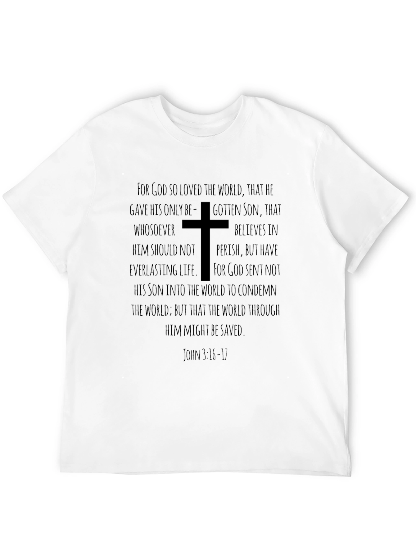 Faith-Inspired Black T-Shirt: John 3:16