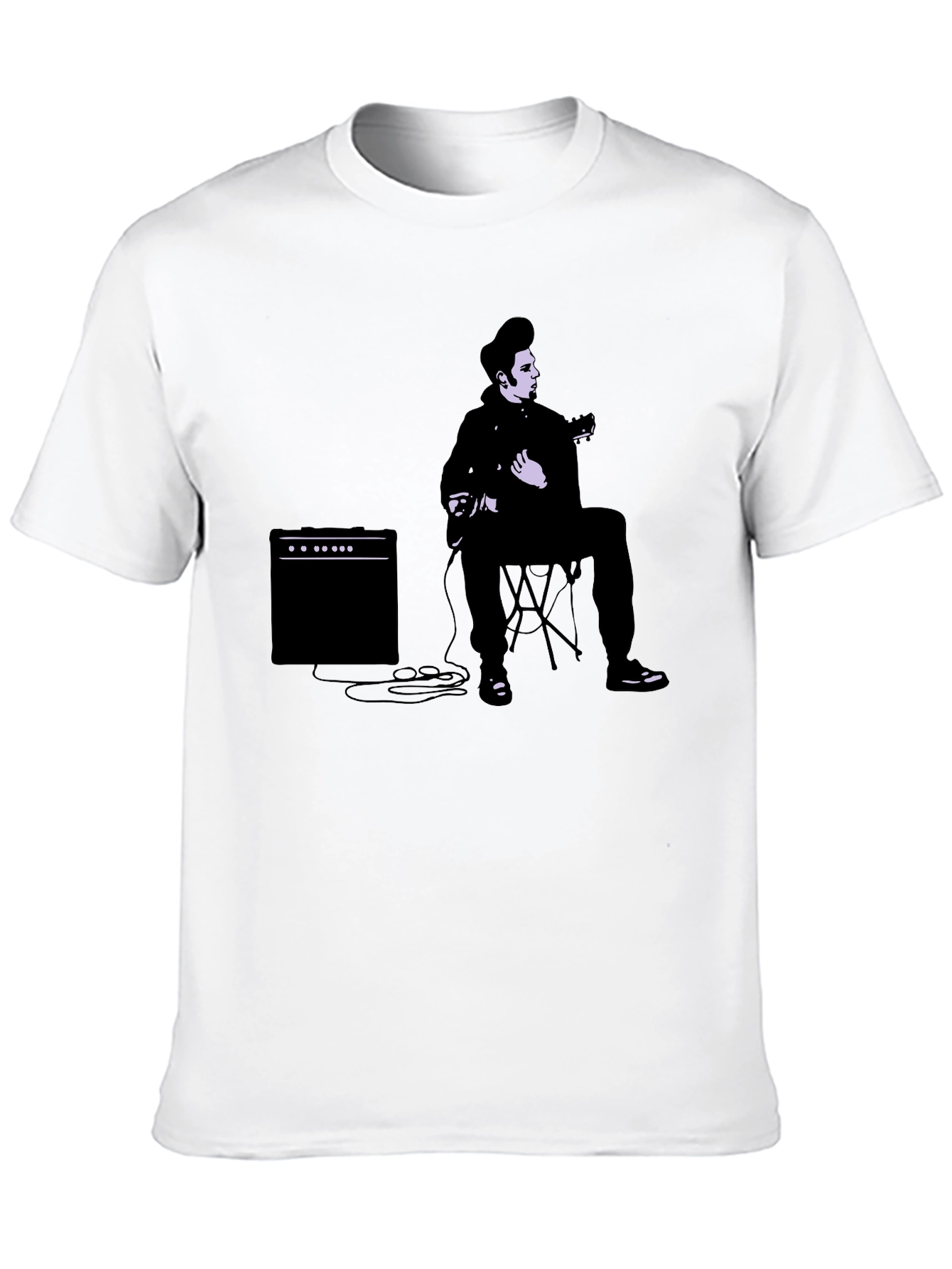 Cool Guitarist Graphic T-Shirt - Black
