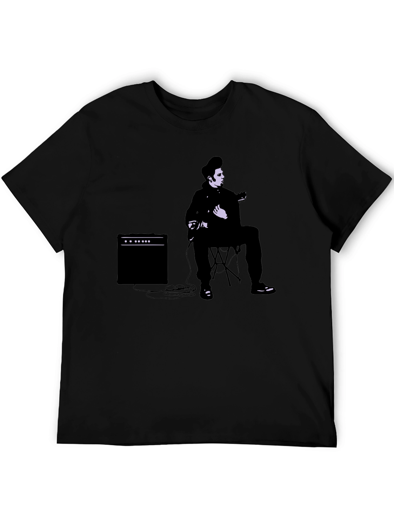 Cool Guitarist Graphic T-Shirt - Black