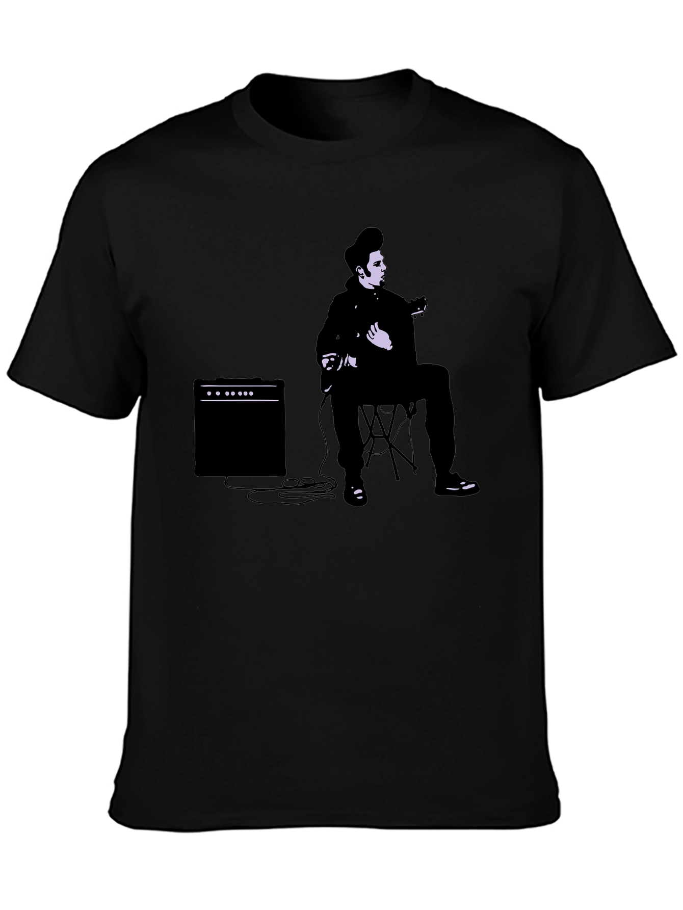 Cool Guitarist Graphic T-Shirt - Black