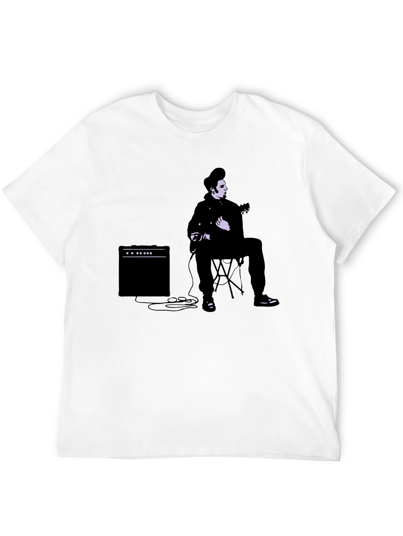 Cool Guitarist Graphic T-Shirt - Black